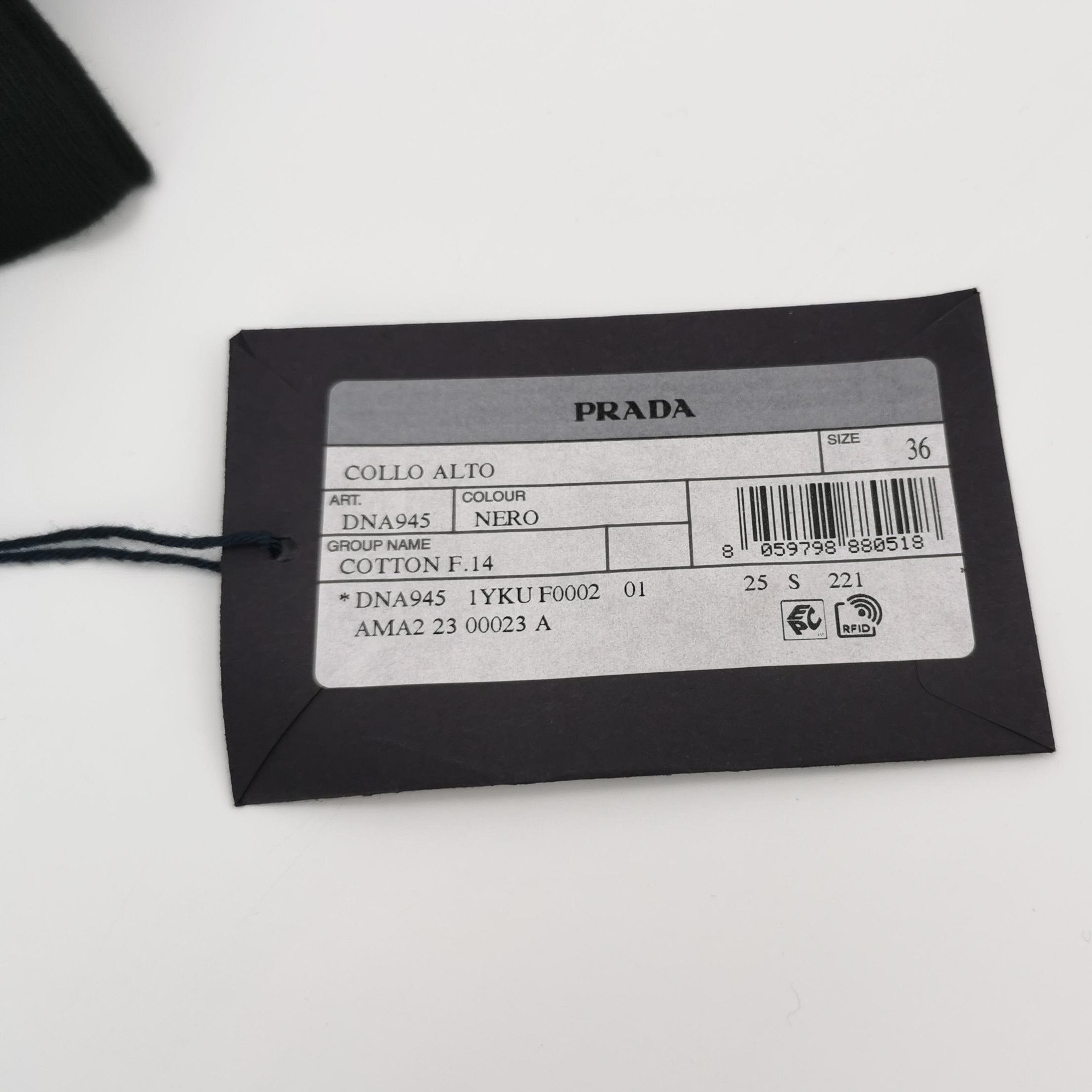 Prada Prada Black Cotton Turtleneck Knit Sweater 0089 Size XS / US 0-2 / IT 36-38 - 5 Thumbnail
