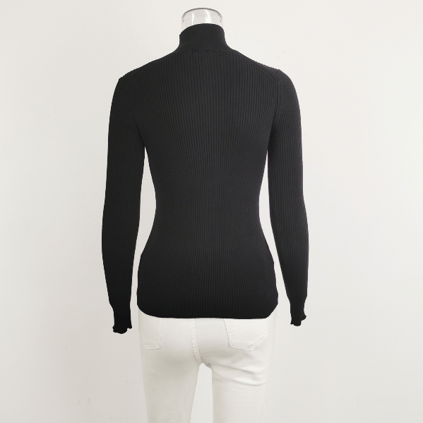 Prada Prada Black Cotton Turtleneck Knit Sweater 0089 Size XS / US 0-2 / IT 36-38 - 3 Thumbnail