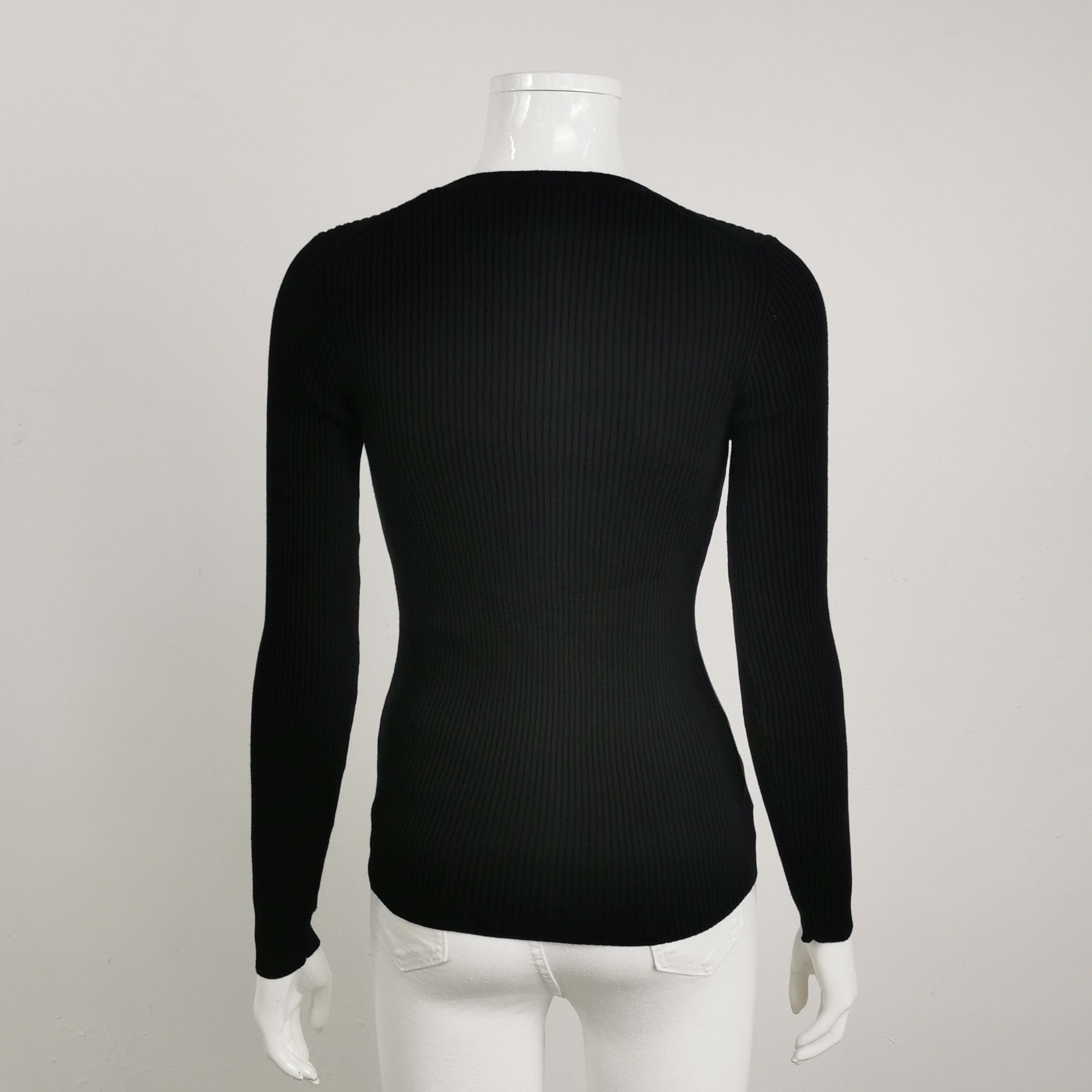 Prada Prada Black Cotton Knit Crewneck Sweater 0089 Size XS / US 0-2 / IT 36-38 - 2 Thumbnail