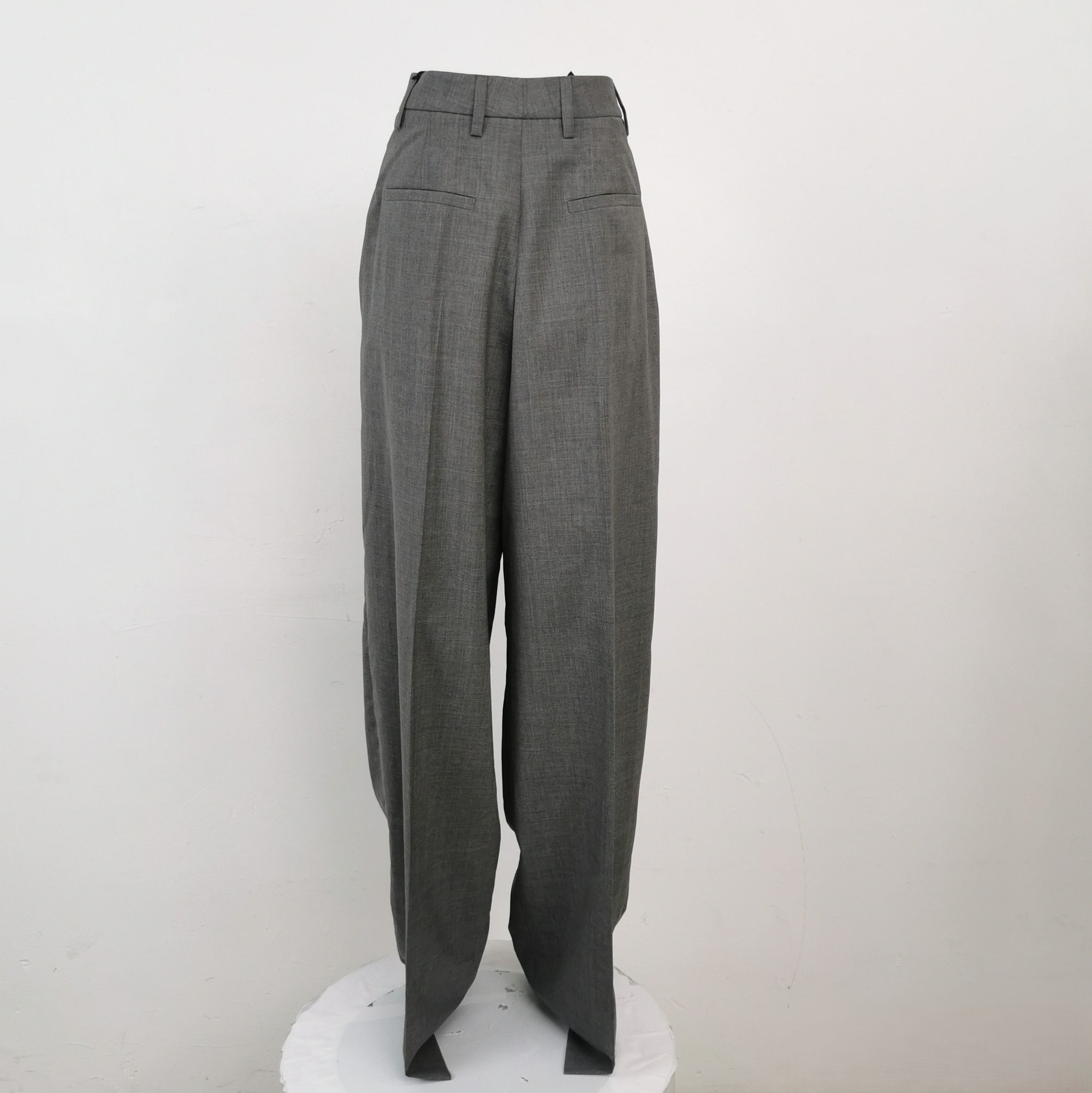 Prada Prada Wool Wide-Leg Trousers in Gray 0089 Size 38" / US 16 / IT 52 - 2 Thumbnail