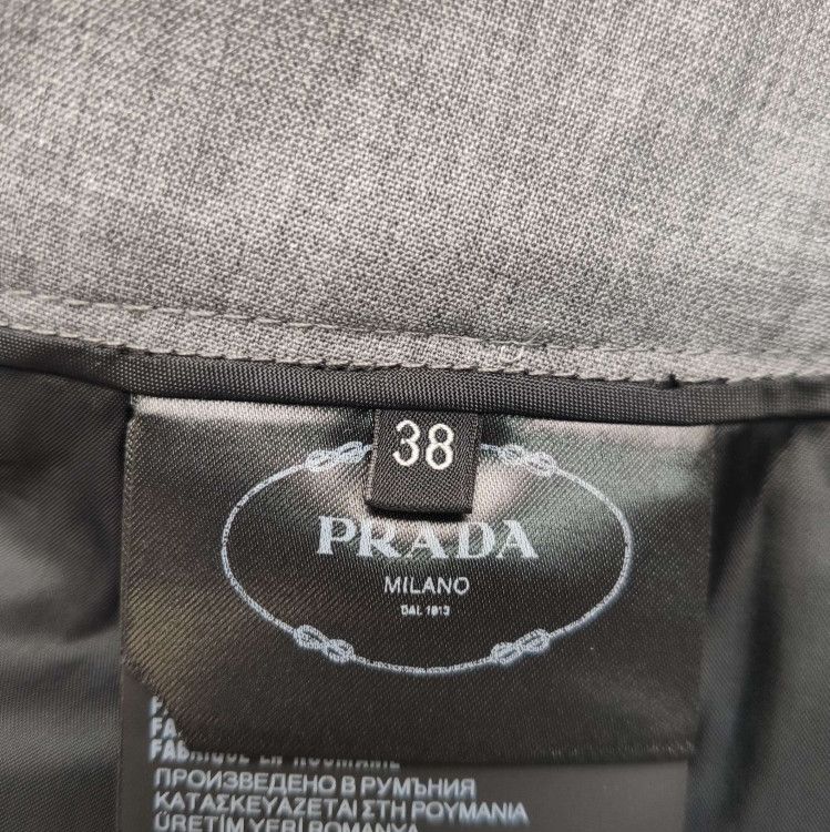 Prada Prada Wool Wide-Leg Trousers in Gray 0089 Size 38" / US 16 / IT 52 - 5 Thumbnail