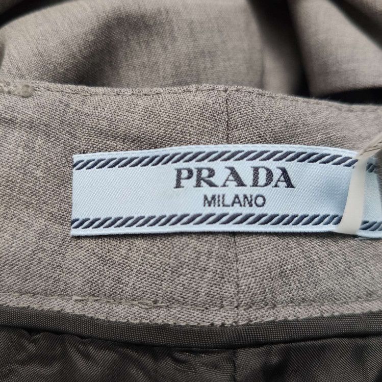 Prada Prada Wool Wide-Leg Trousers in Gray 0089 Size 38" / US 16 / IT 52 - 4 Thumbnail
