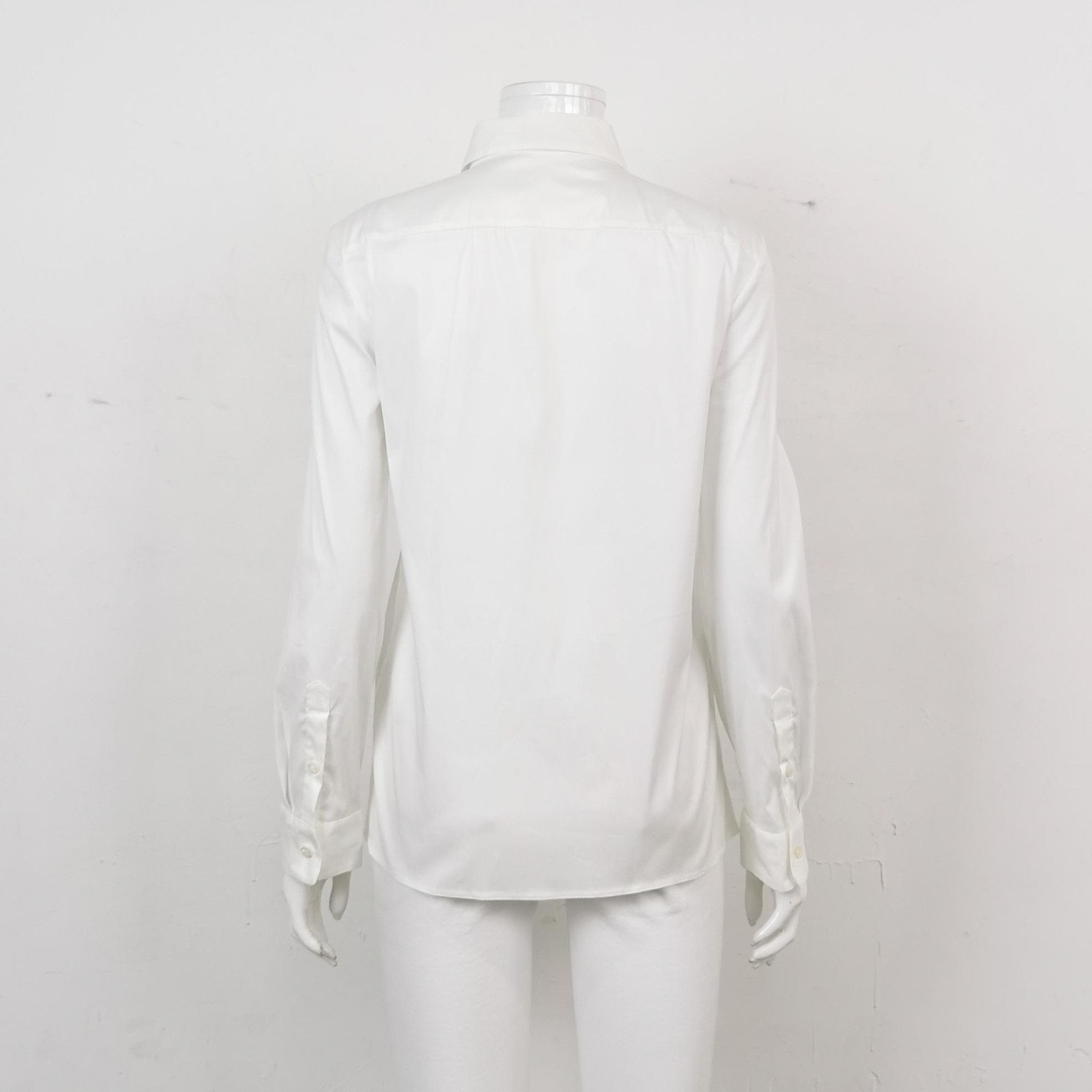 Prada Prada Cotton Button-Up Shirt in White 0089 Size S / US 4 / IT 40 - 2 Thumbnail