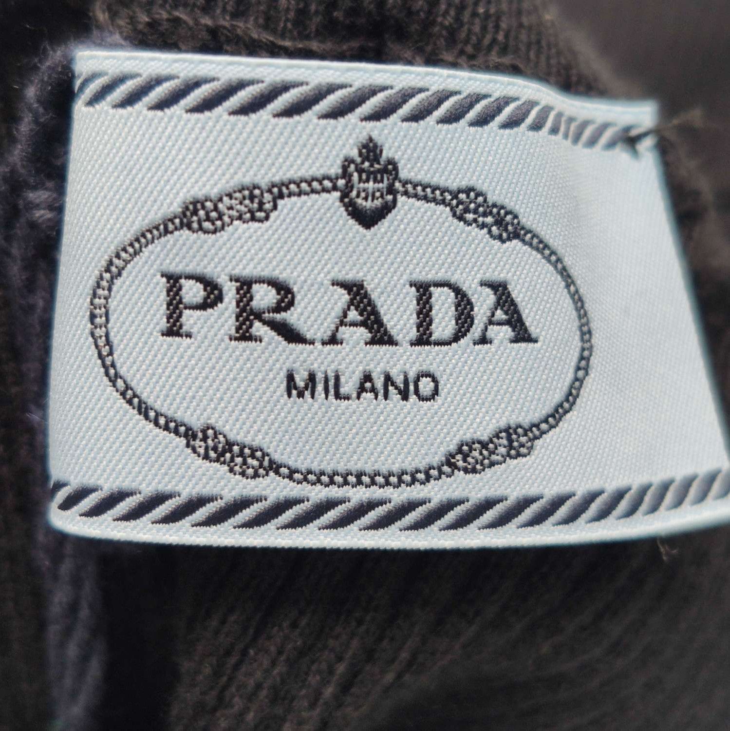 Prada Prada Black Cotton Ribbed Knit Sweater 0089 Size M / US 6-8 / IT 42-44 - 4 Thumbnail