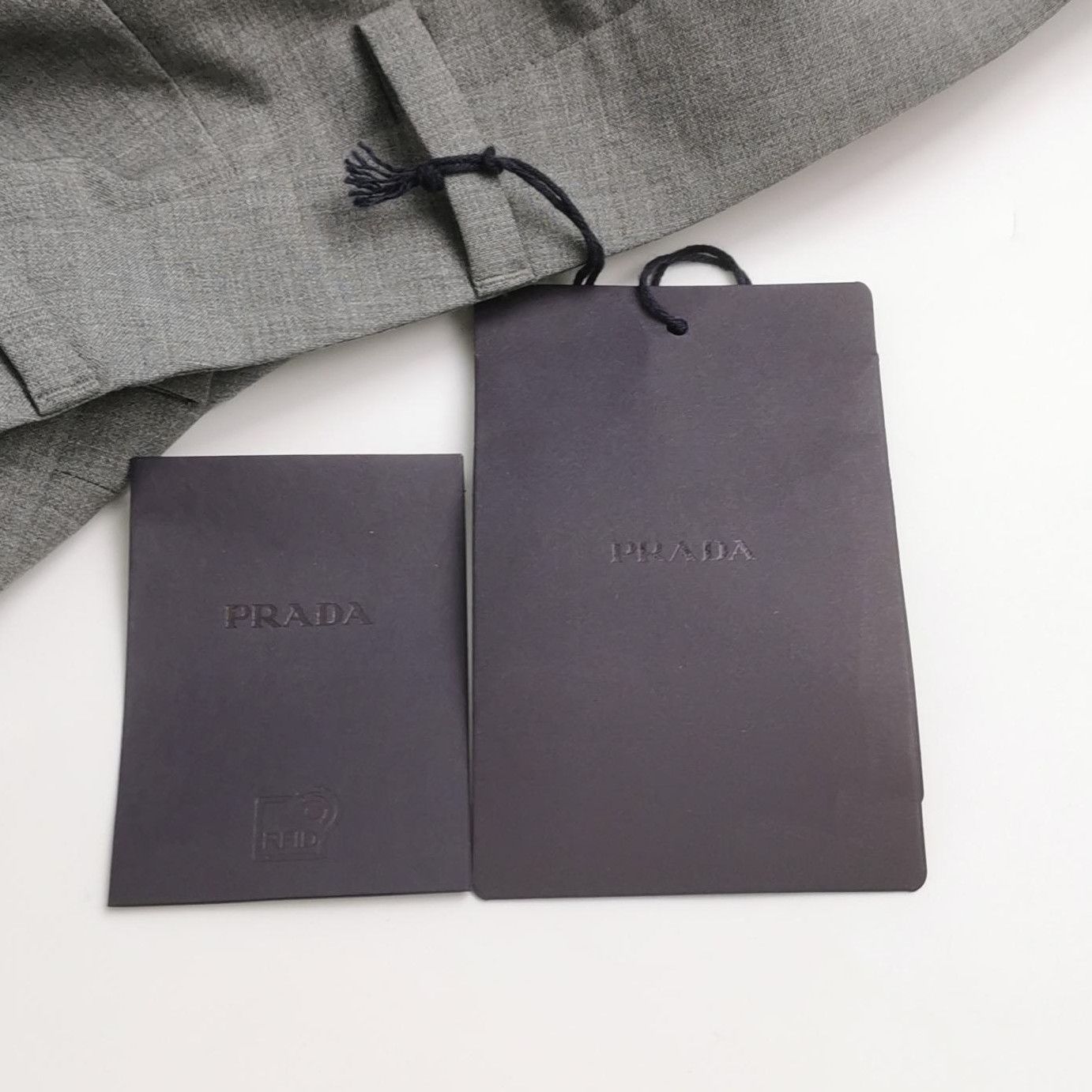 Prada Prada Gray Wool Wide-Leg Trousers Size 38 0089 Size 38" / US 16 / IT 52 - 3 Thumbnail