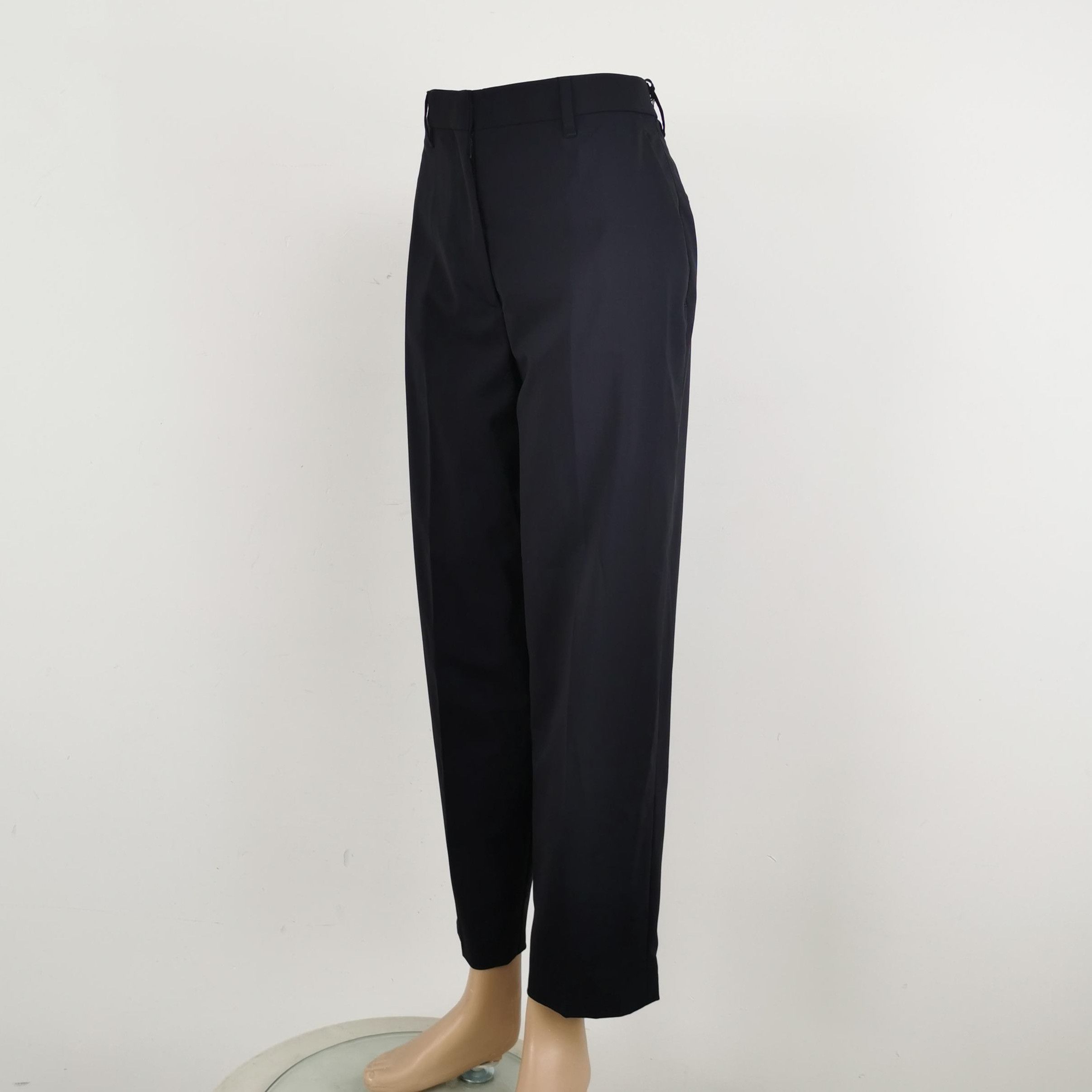 Prada Wool Casual Trousers in Dark Blue 0089