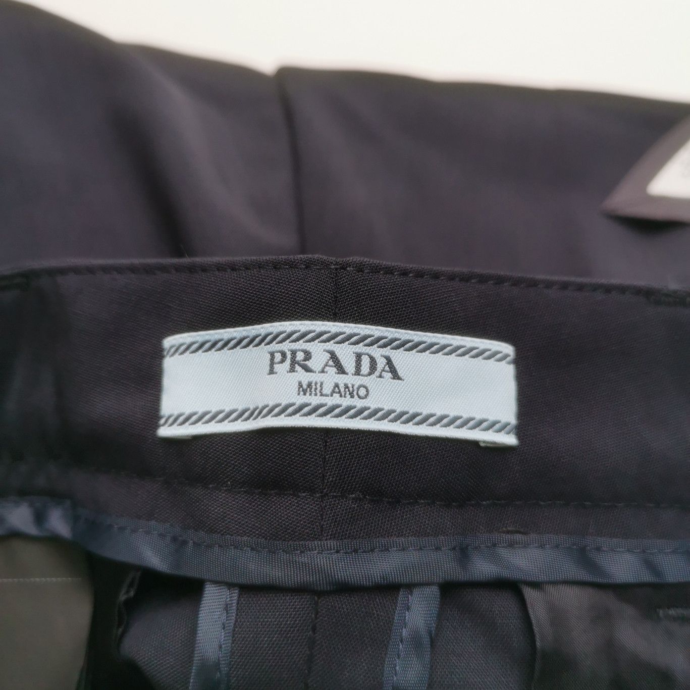 Prada Wool Casual Trousers in Dark Blue 0089