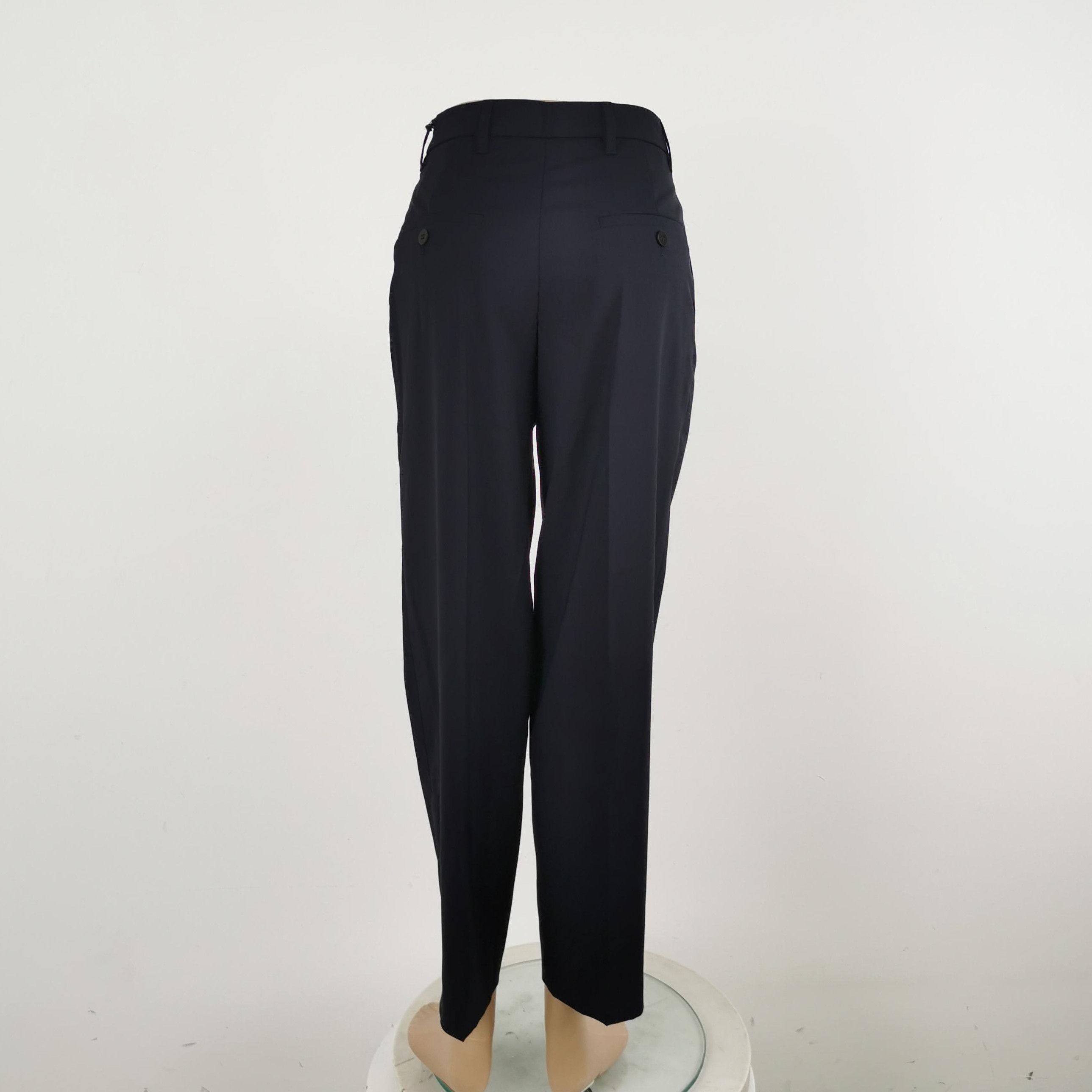 Prada Wool Casual Trousers in Dark Blue 0089