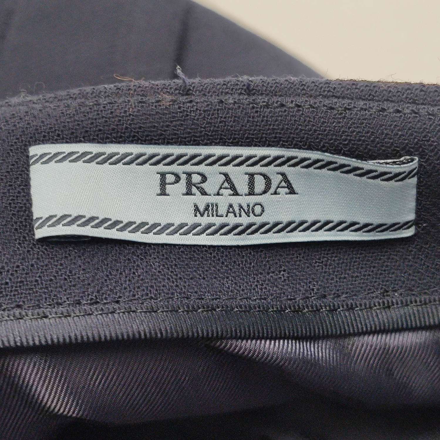 Prada Prada Black Wool A-Line Skirt Size 40 0089 Size 40" / US 18 - 3 Thumbnail