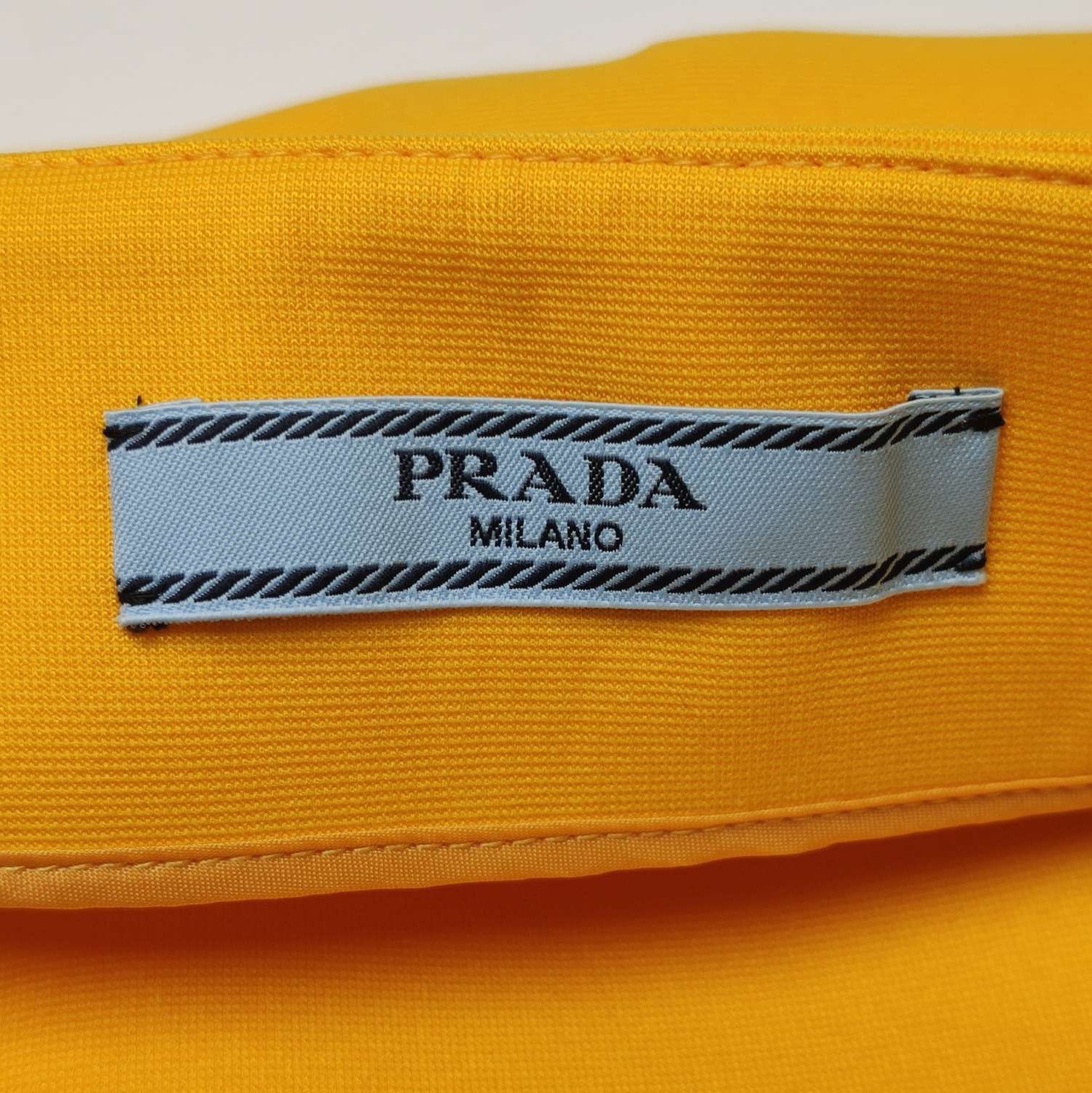 Prada Prada Logo Belted Mini Skirt in Bright Yellow 0089 Size 36" / US 14 / IT 50 - 5 Thumbnail