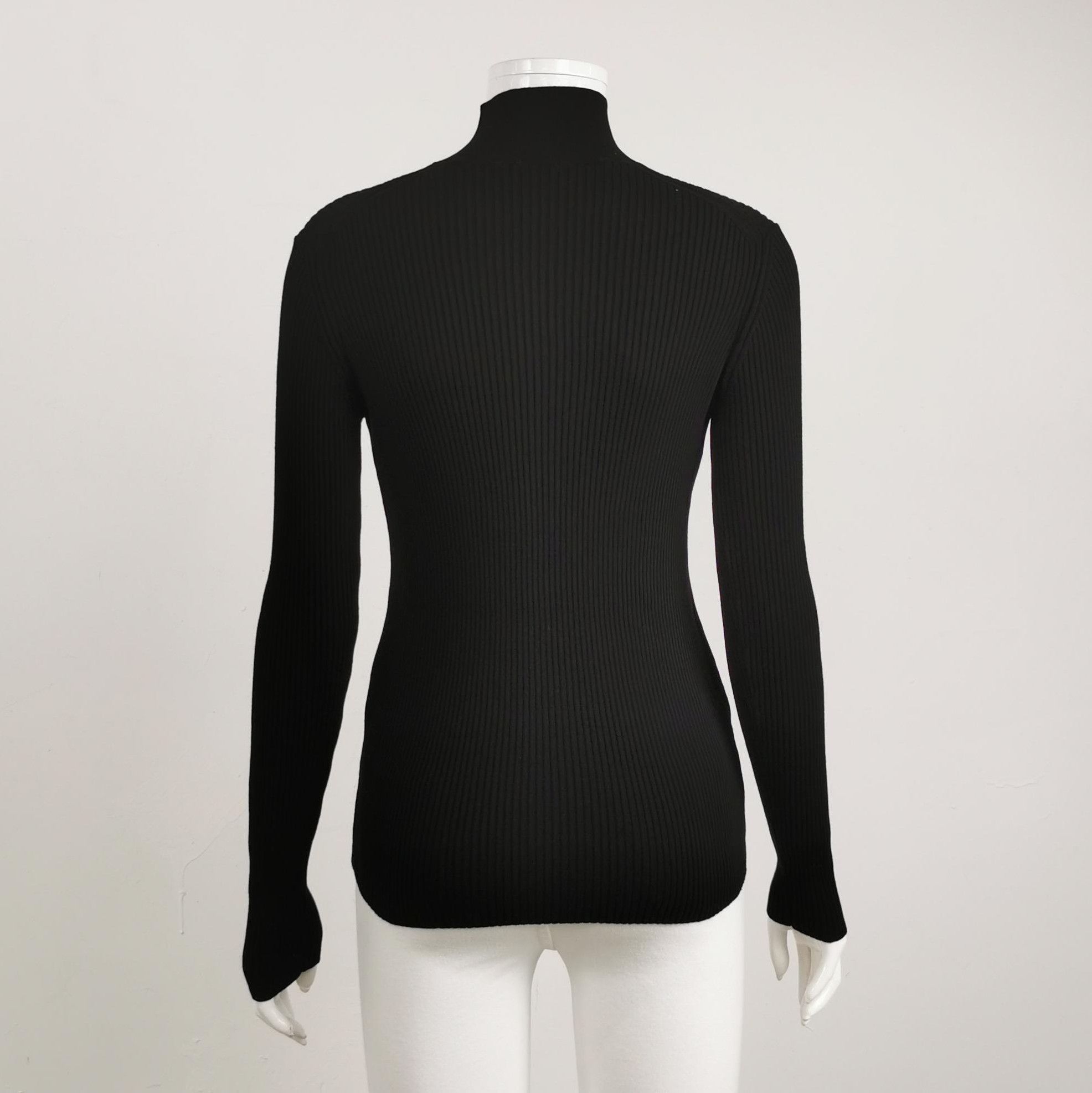 Prada Prada Black Cotton Turtleneck Sweater for Women 0089 Size XS / US 0-2 / IT 36-38 - 2 Thumbnail