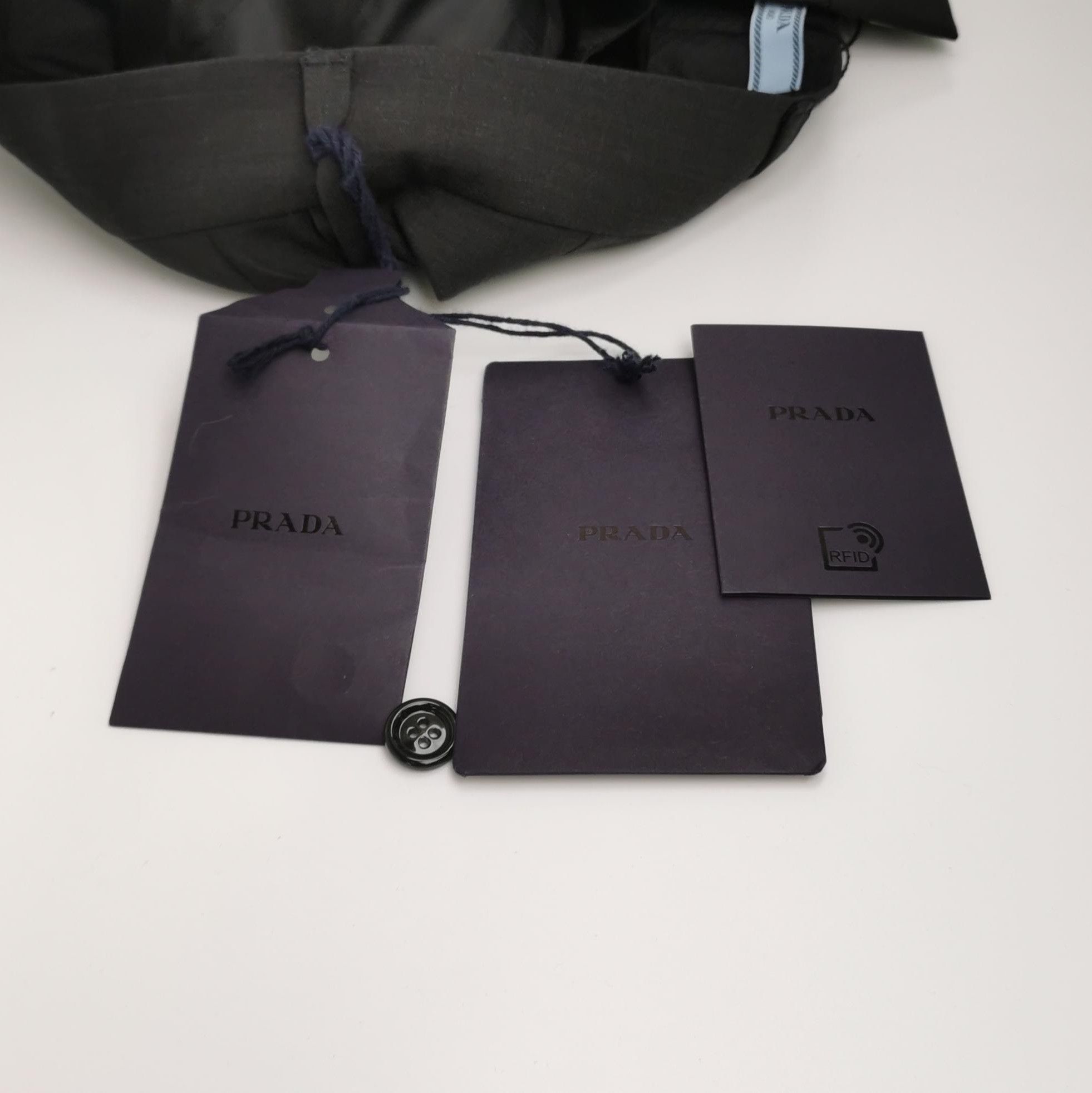 Prada Prada Black Wool Blend Wide-Leg Trousers 0089 Size 40" / US 18 - 3 Thumbnail