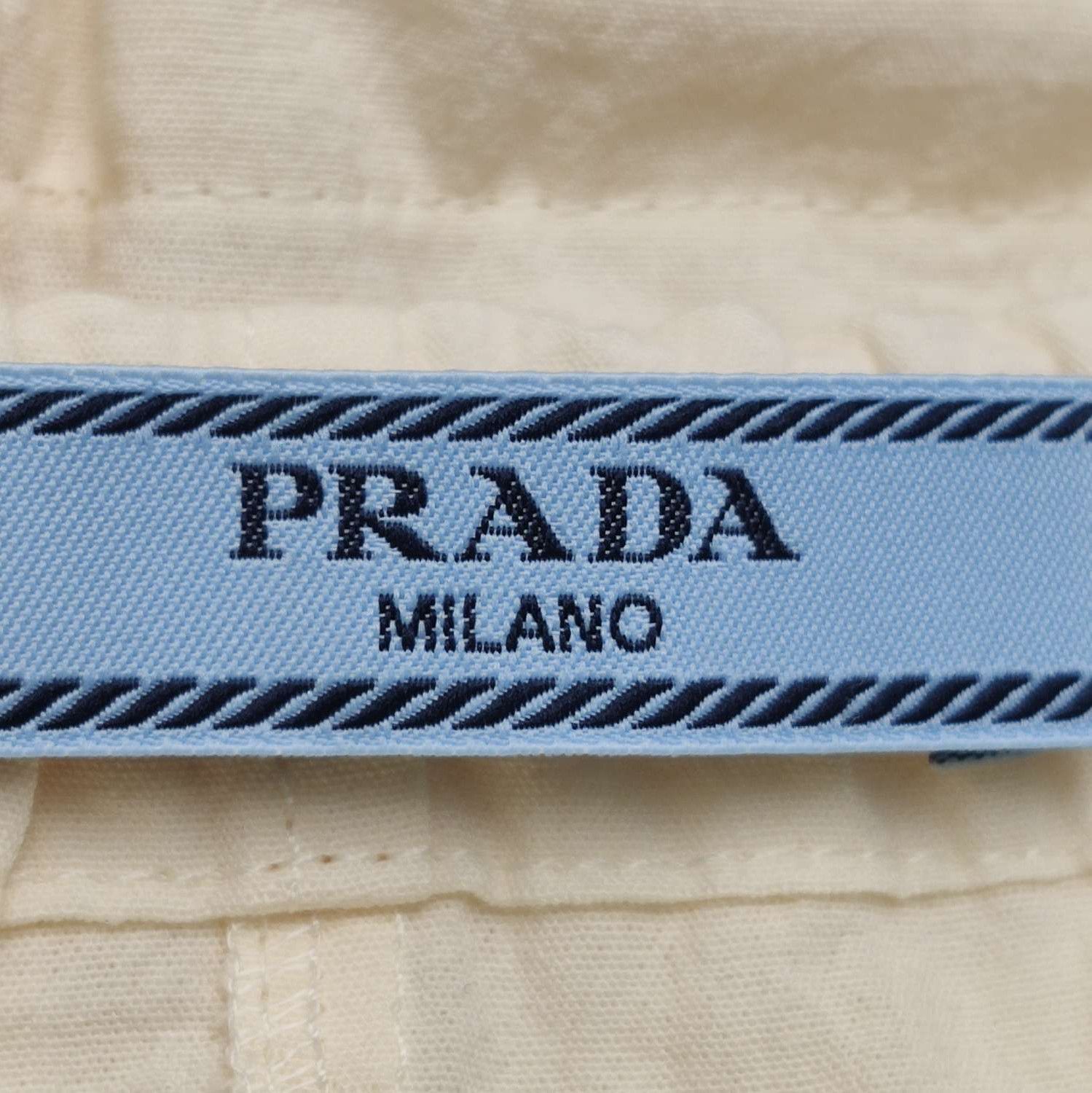 Prada Prada Mermaid Print Cotton Triangle Logo Shorts 0089 Size 42" / US 20 - 7 Thumbnail