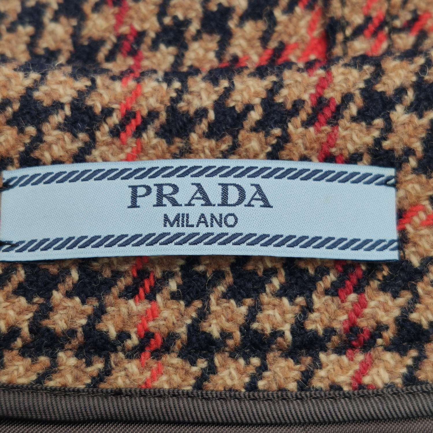 Prada Prada Color Block Wool Blend Check Skirt 0089 Size 42" / US 20 - 3 Thumbnail