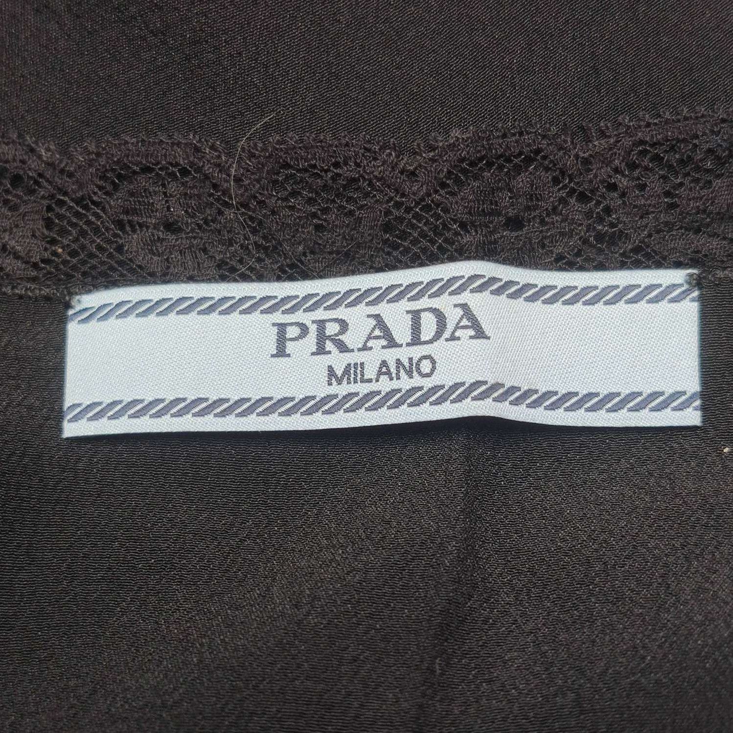 Prada Prada Black Silk Lace Camisole Tank Top 0089 Size M / US 6-8 / IT 42-44 - 3 Thumbnail