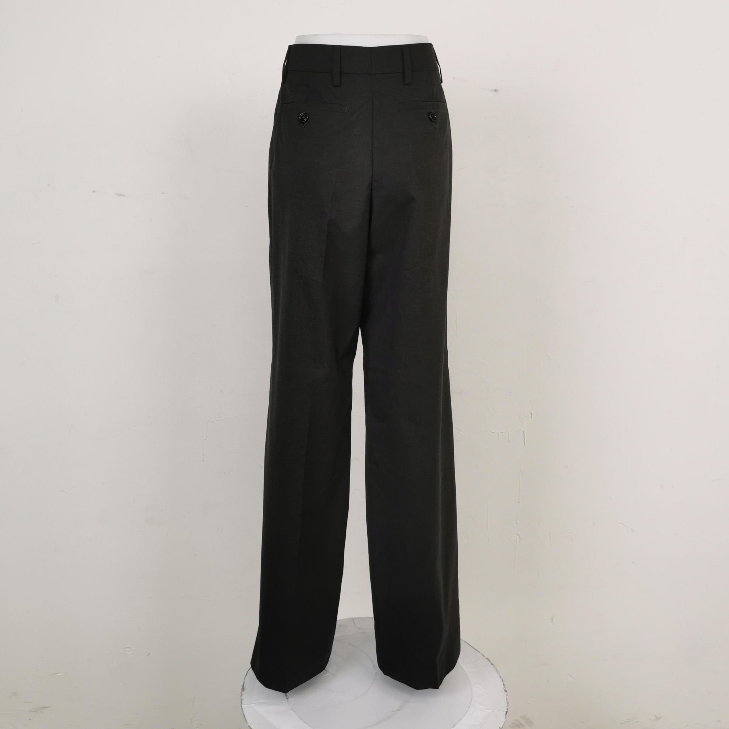 Prada Prada Black Wool High-Waisted Pants Size 38 0089 Size 38" / US 16 / IT 52 - 2 Thumbnail