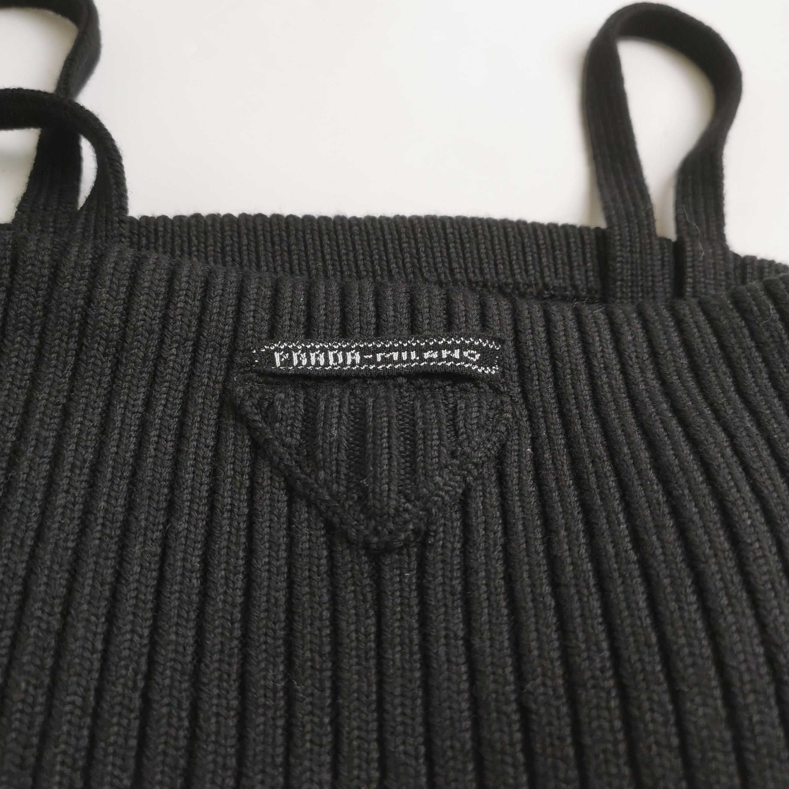Prada Prada Black Ribbed Triangle Logo Tank Top 0089 Size M / US 6-8 / IT 42-44 - 3 Thumbnail