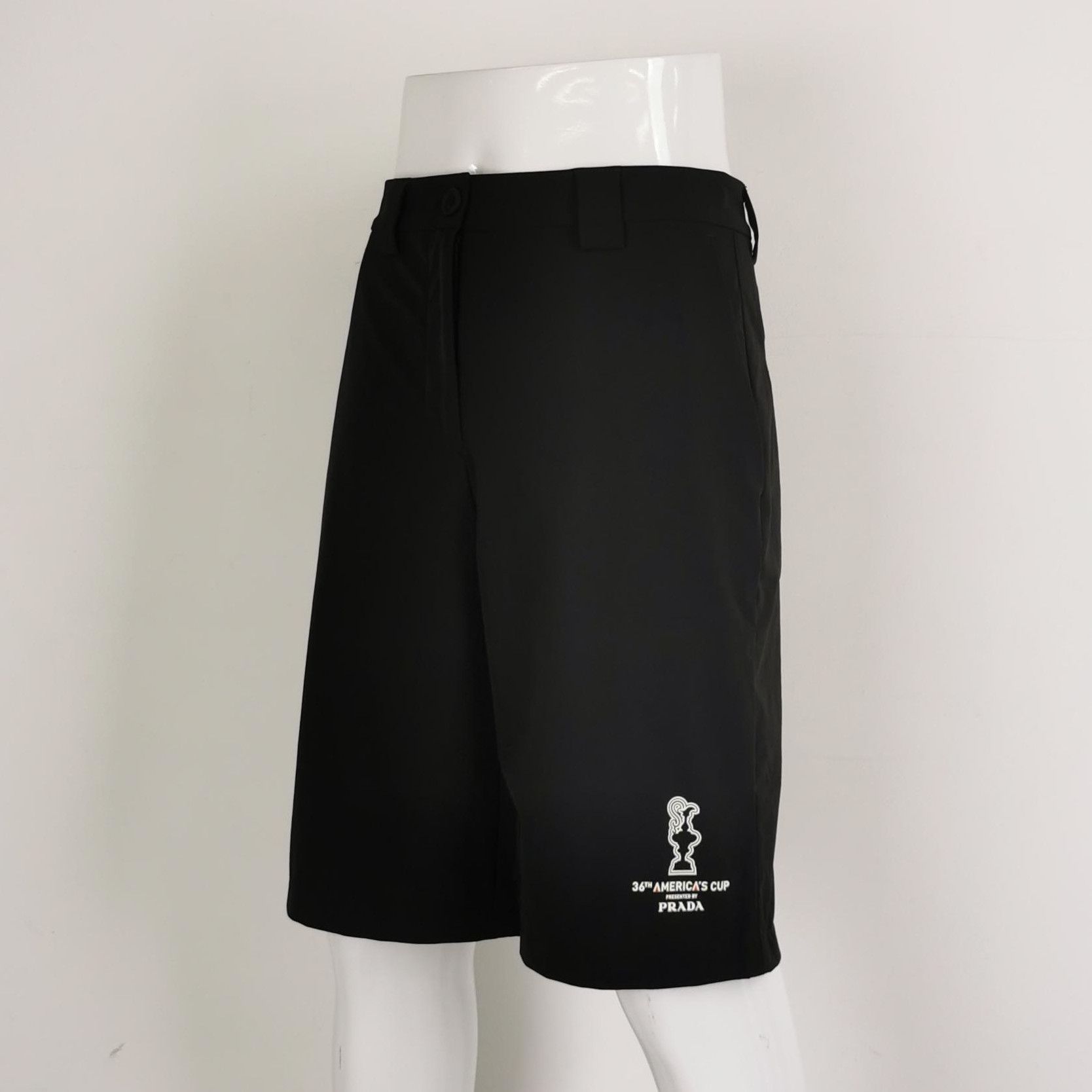 Prada Prada Black Letter Print Elastic Waist Shorts 0089 Size 27" / US 4 / IT 40 - 2 Thumbnail