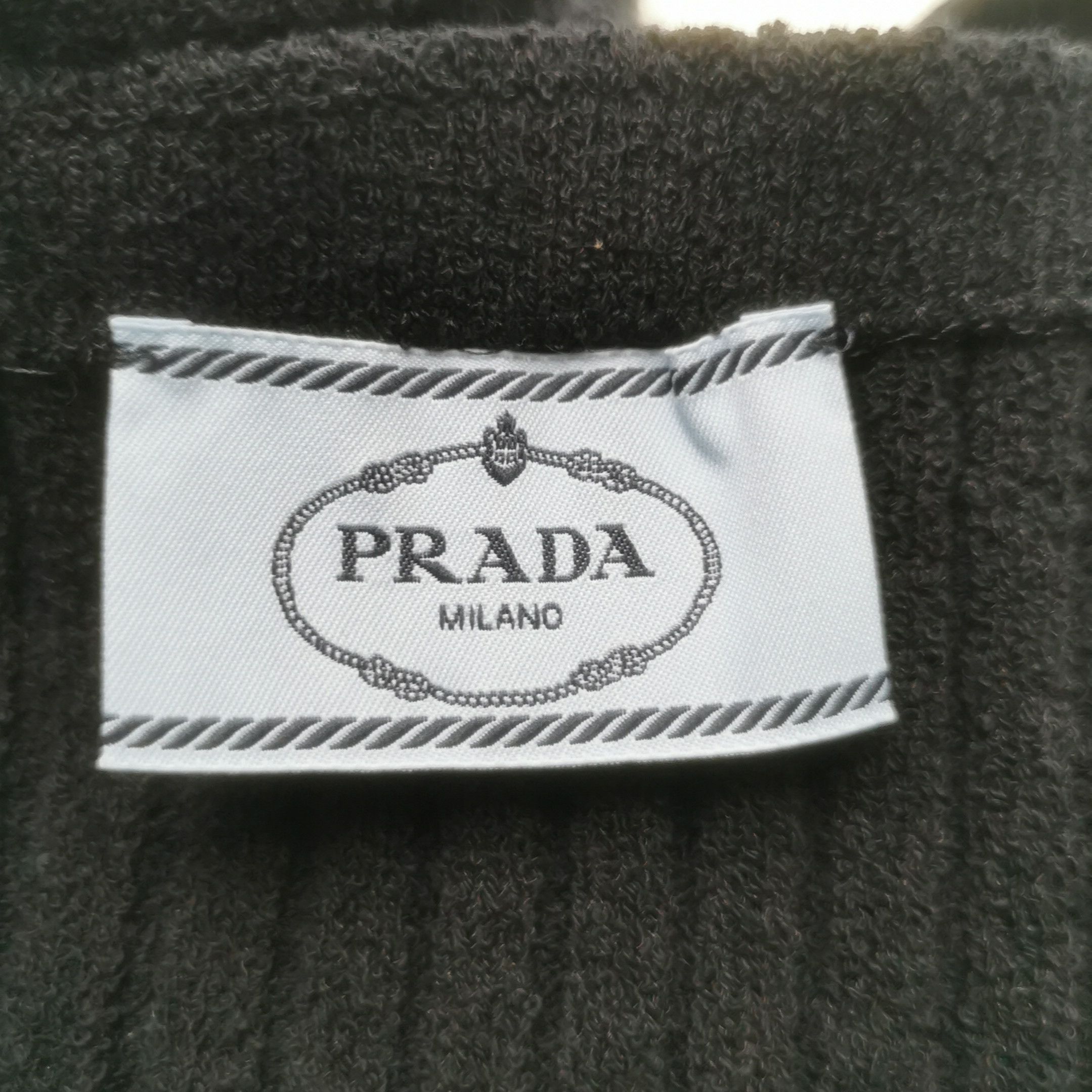 Prada Prada Logo Black Ribbed Crop Top 0089 Size S / US 4 / IT 40 - 5 Thumbnail