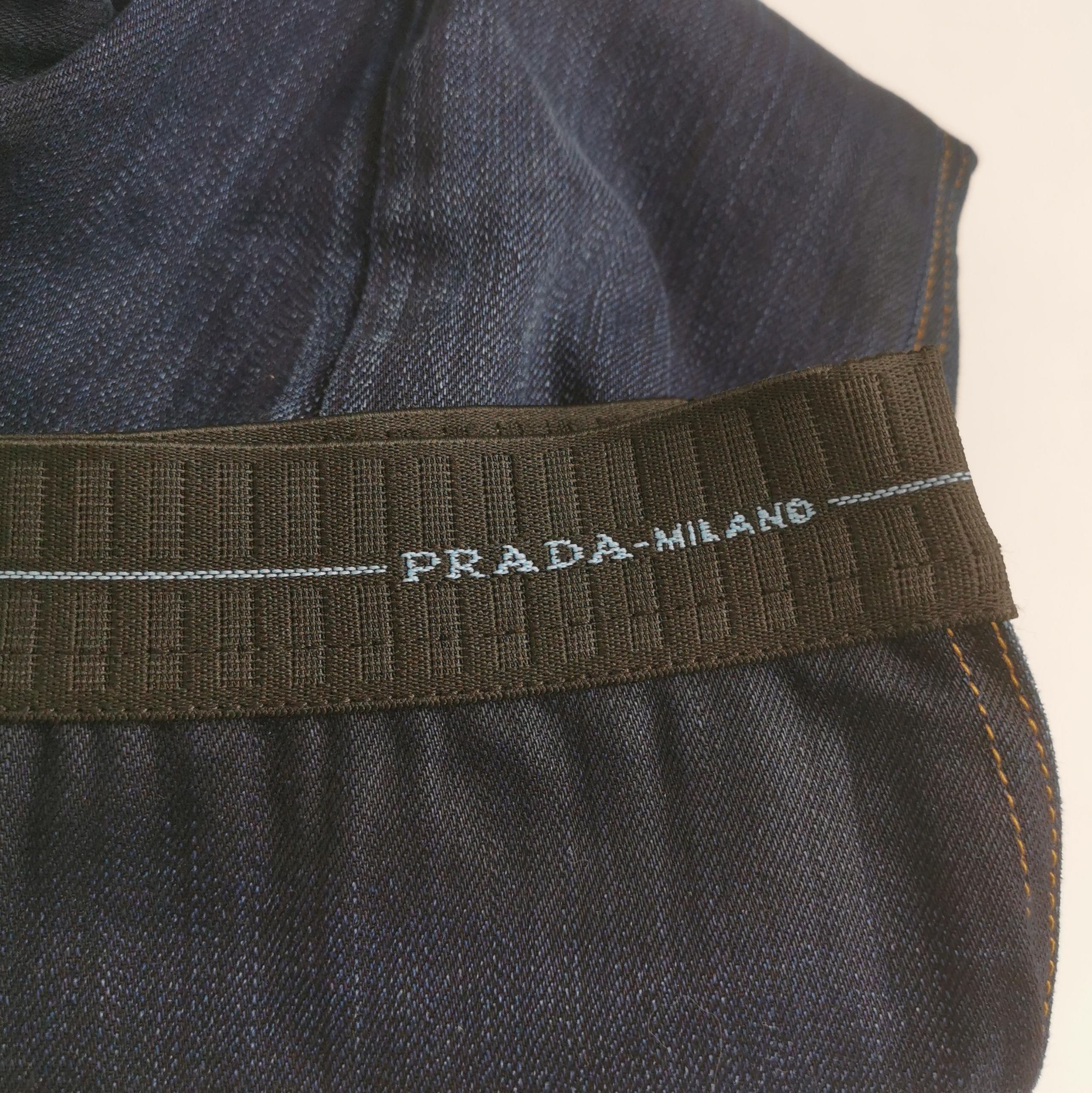 Prada Prada Logo Cotton Denim Trousers Size 38 0089 Size 38" / US 16 / IT 52 - 3 Thumbnail
