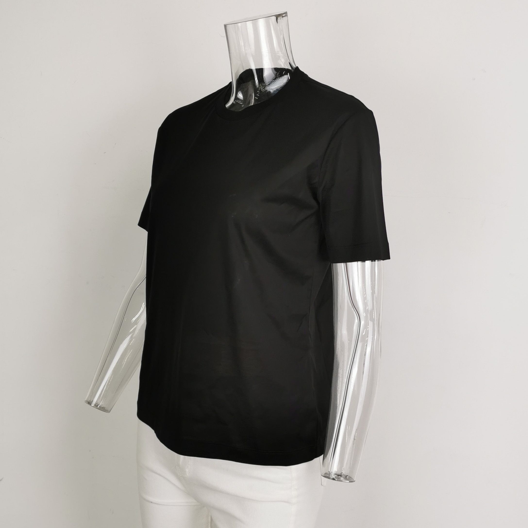 Prada Prada Cotton Basic Round Neck T-Shirt Black 0089 Size S / US 4 / IT 40 - 2 Thumbnail