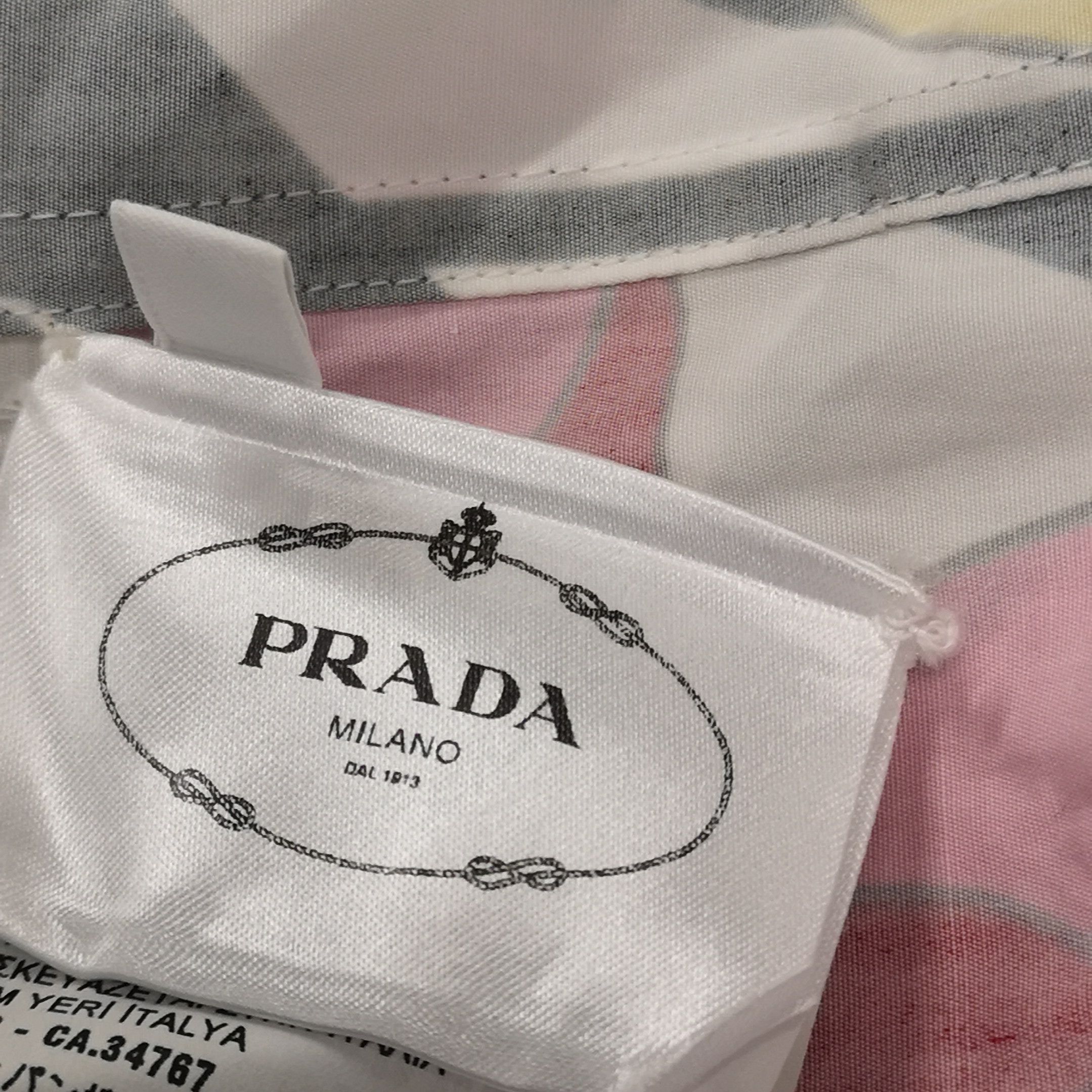 Prada Prada Colorful Floral Logo Short Sleeve Shirt 0089 Size S / US 4 / IT 40 - 10 Thumbnail