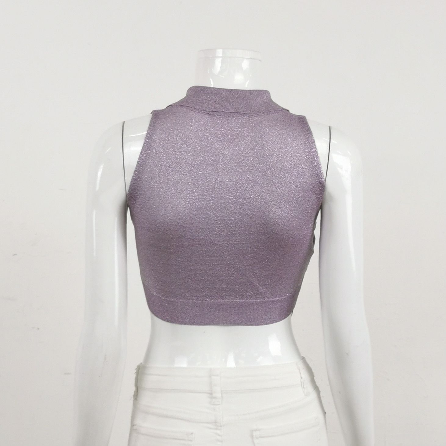 Prada Prada Sleeveless Cropped Top in Purple 0089 Size XXS / US 00 / IT 34 - 2 Thumbnail