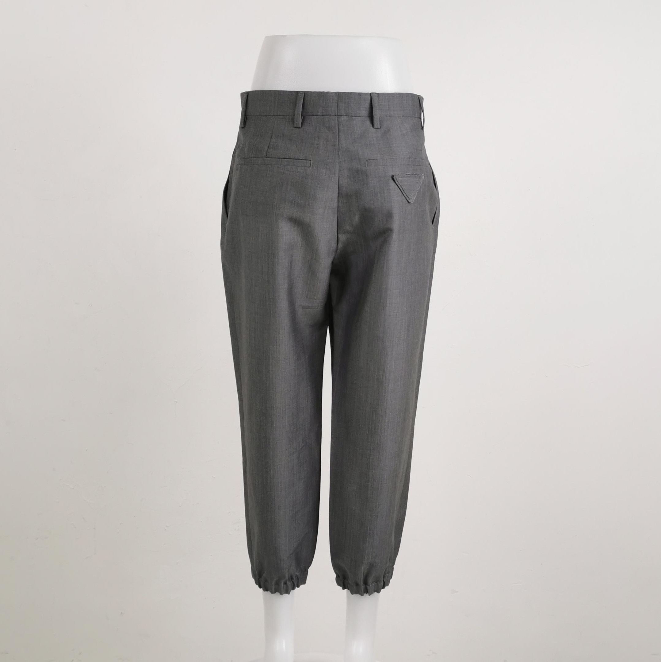 Prada Prada Gray Wool Blend Pants with Triangle Logo 0089 Size 38" / US 16 / IT 52 - 2 Thumbnail