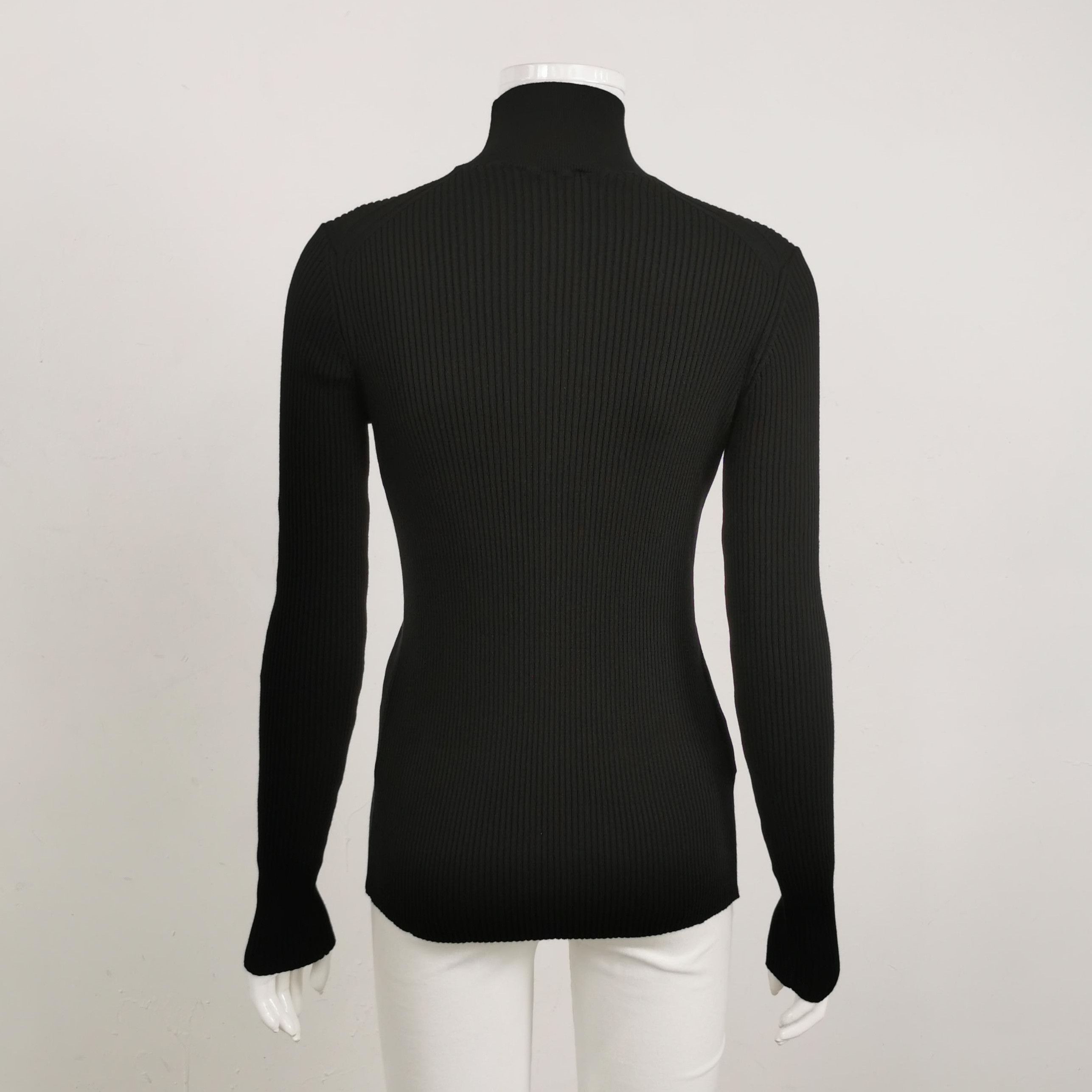 Prada Prada Black Cotton Turtleneck Long Sleeve Sweater 0089 Size S / US 4 / IT 40 - 2 Thumbnail