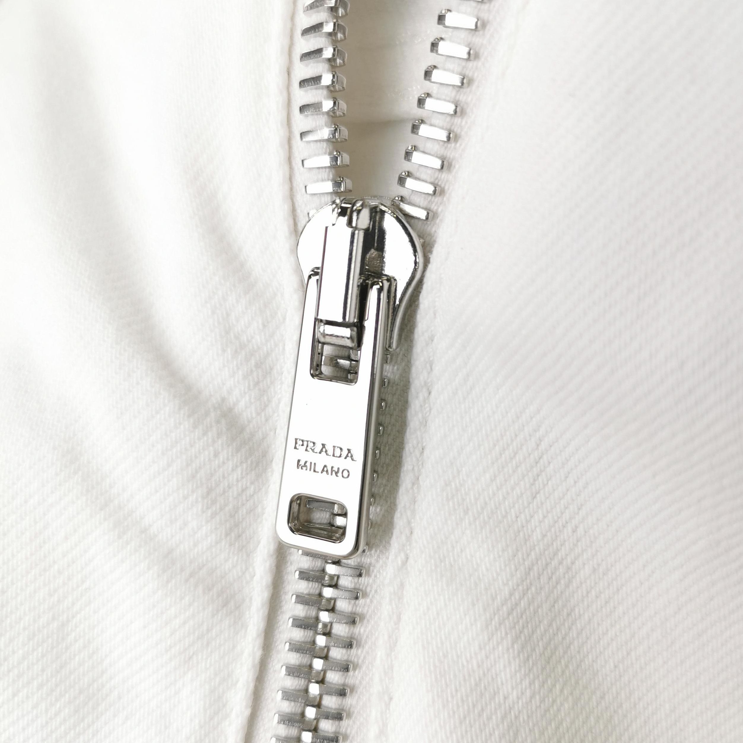Prada Prada Cotton Zip Long Pants for Women 0089 Size 26" / US 2 / IT 38 - 3 Thumbnail