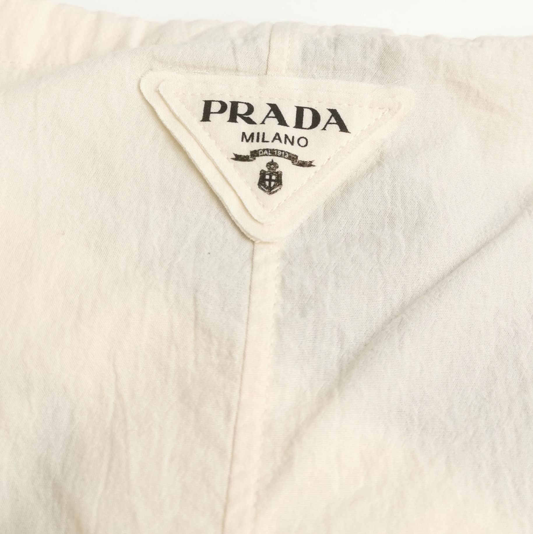 Prada Prada Logo Cotton Shorts in Cream 0089 Size 40" / US 18 - 3 Thumbnail