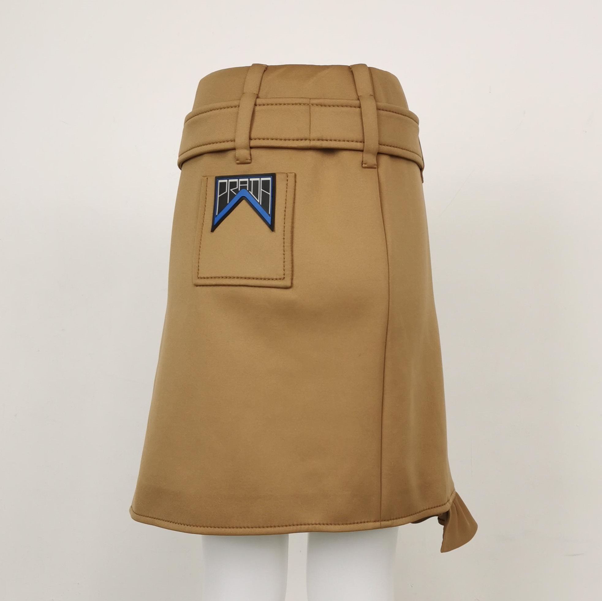 Prada Prada Logo Half Skirt in Beige 0089 Size 42" / US 20 - 2 Thumbnail