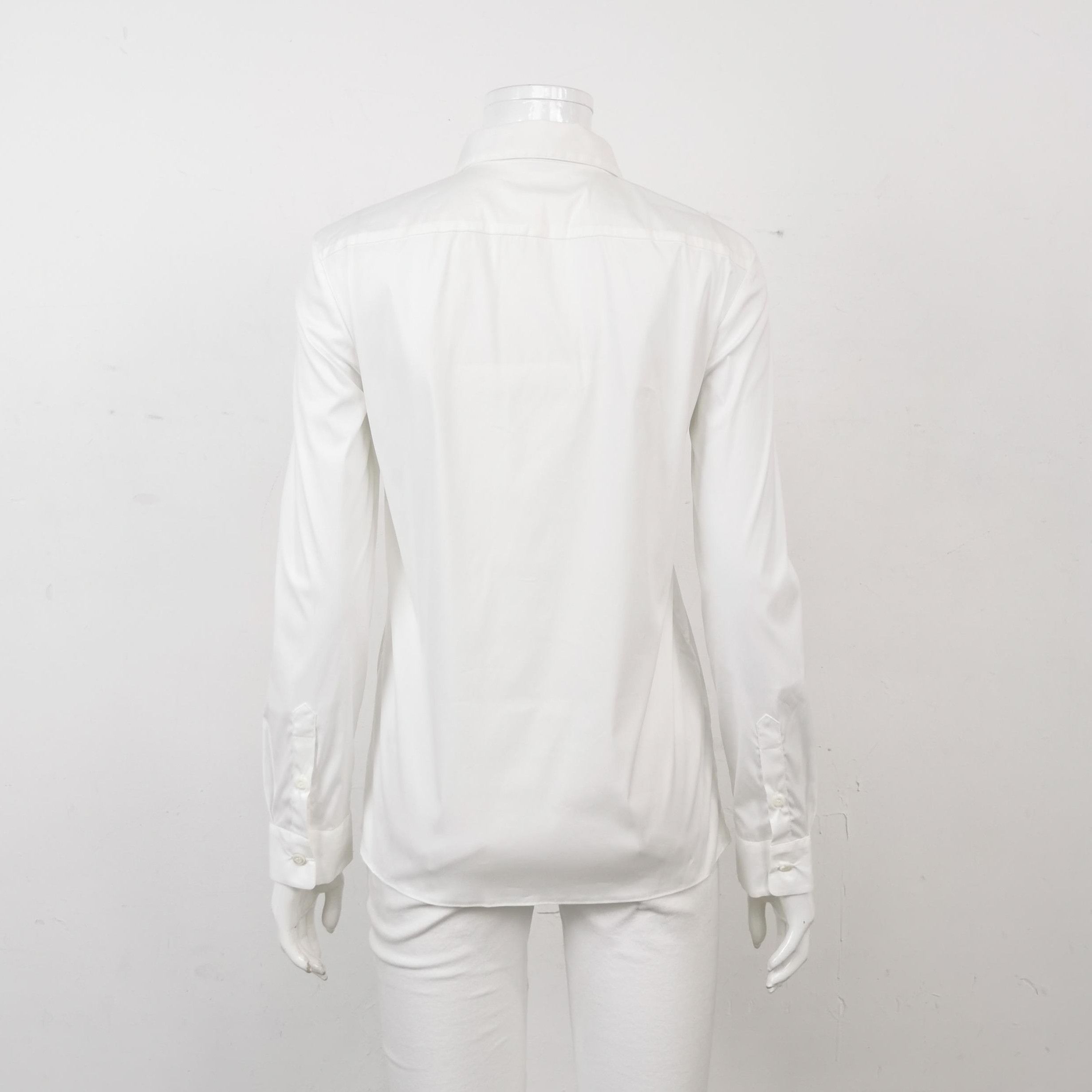 Prada Prada White Long Sleeve Button-Up Shirt 0089 Size XXS / US 00 / IT 34 - 2 Thumbnail