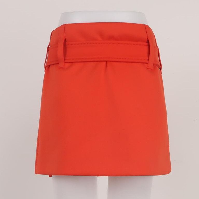 Prada Prada Logo Embellished Red Skirt Size 40 0089 Size 40" / US 18 - 2 Thumbnail