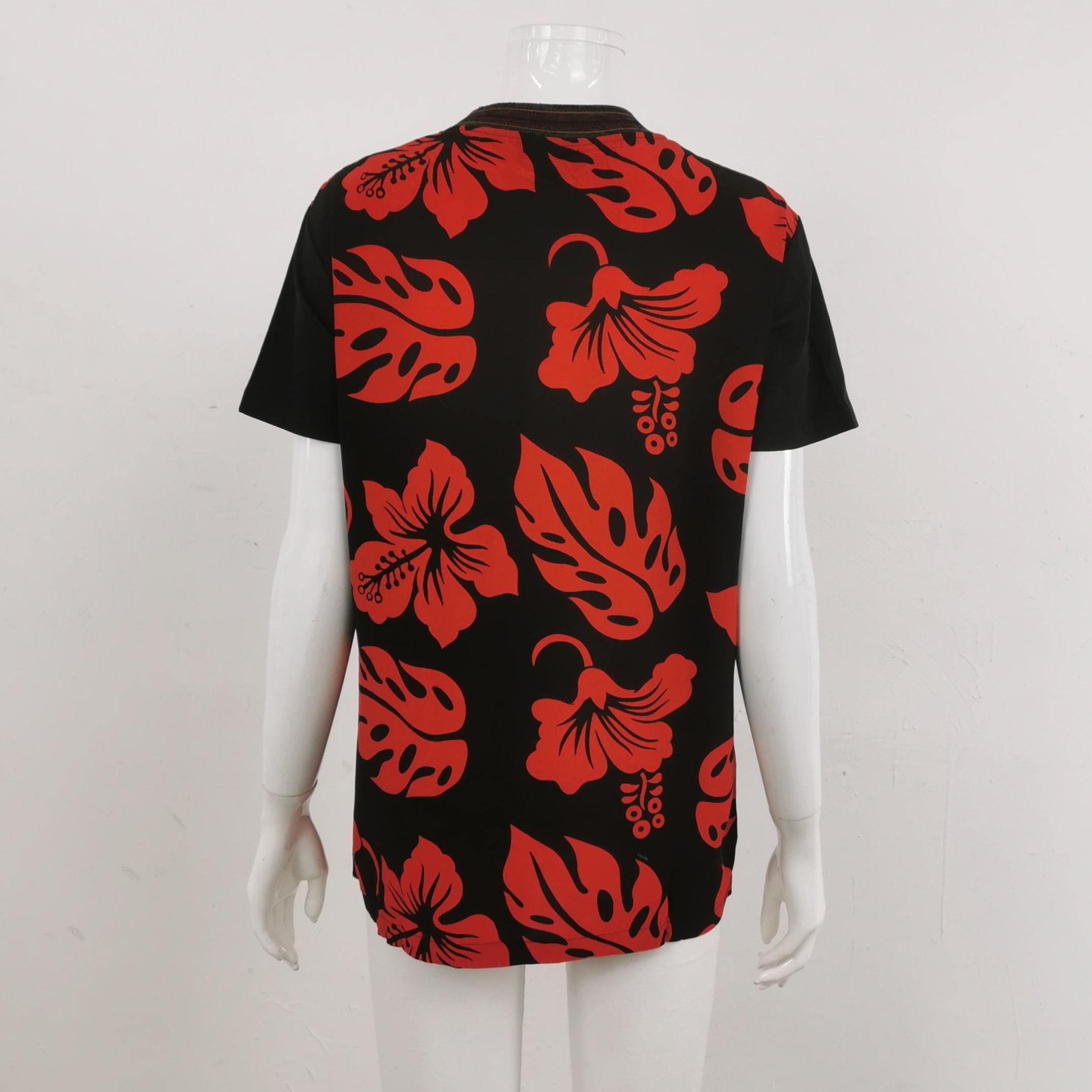 Prada Prada Color Block Cotton T-Shirt in Black 0089 Size L / US 10 / IT 46 - 2 Thumbnail