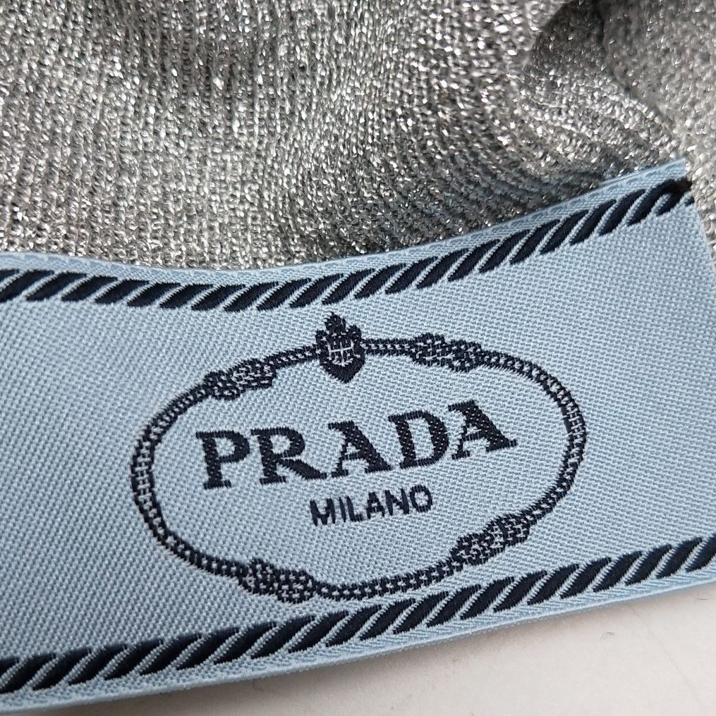Prada Prada Sleeveless Collared Knit Top in Silver 0089 Size XS / US 0-2 / IT 36-38 - 5 Thumbnail