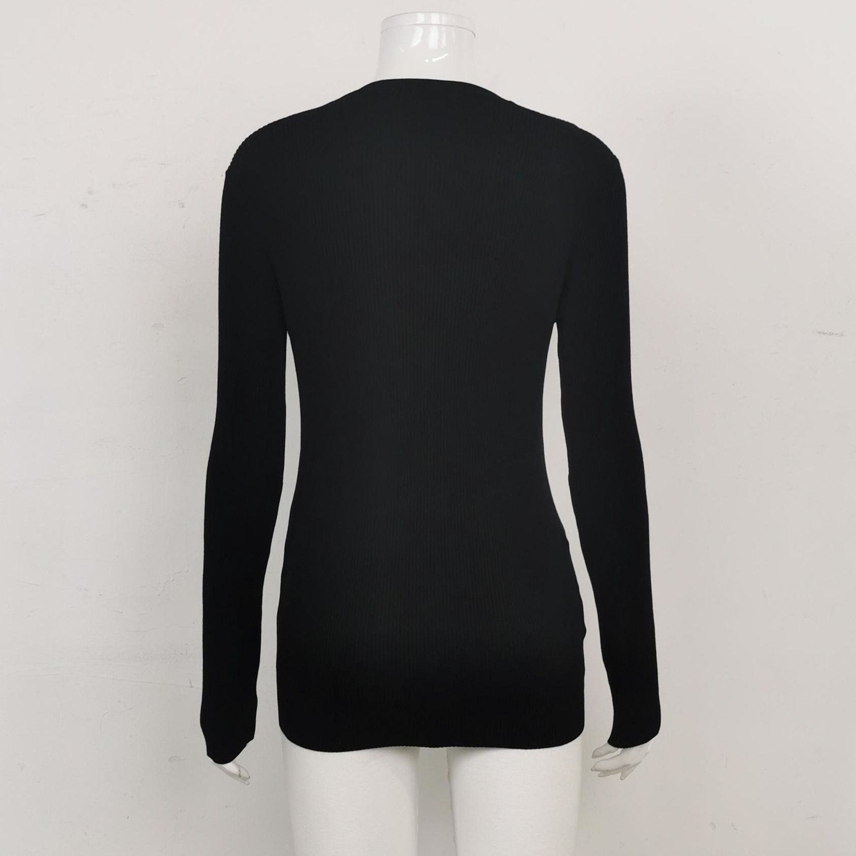 Prada Prada Black Ribbed Knit Long Sleeve Sweater 0089 Size L / US 10 / IT 46 - 2 Thumbnail