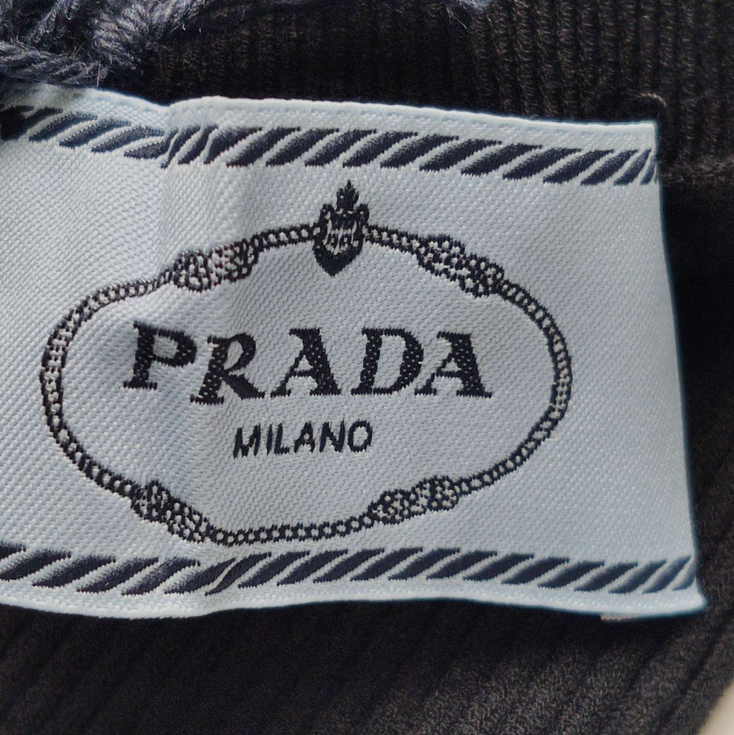 Prada Prada Black Ribbed Knit Long Sleeve Sweater 0089 Size L / US 10 / IT 46 - 4 Thumbnail