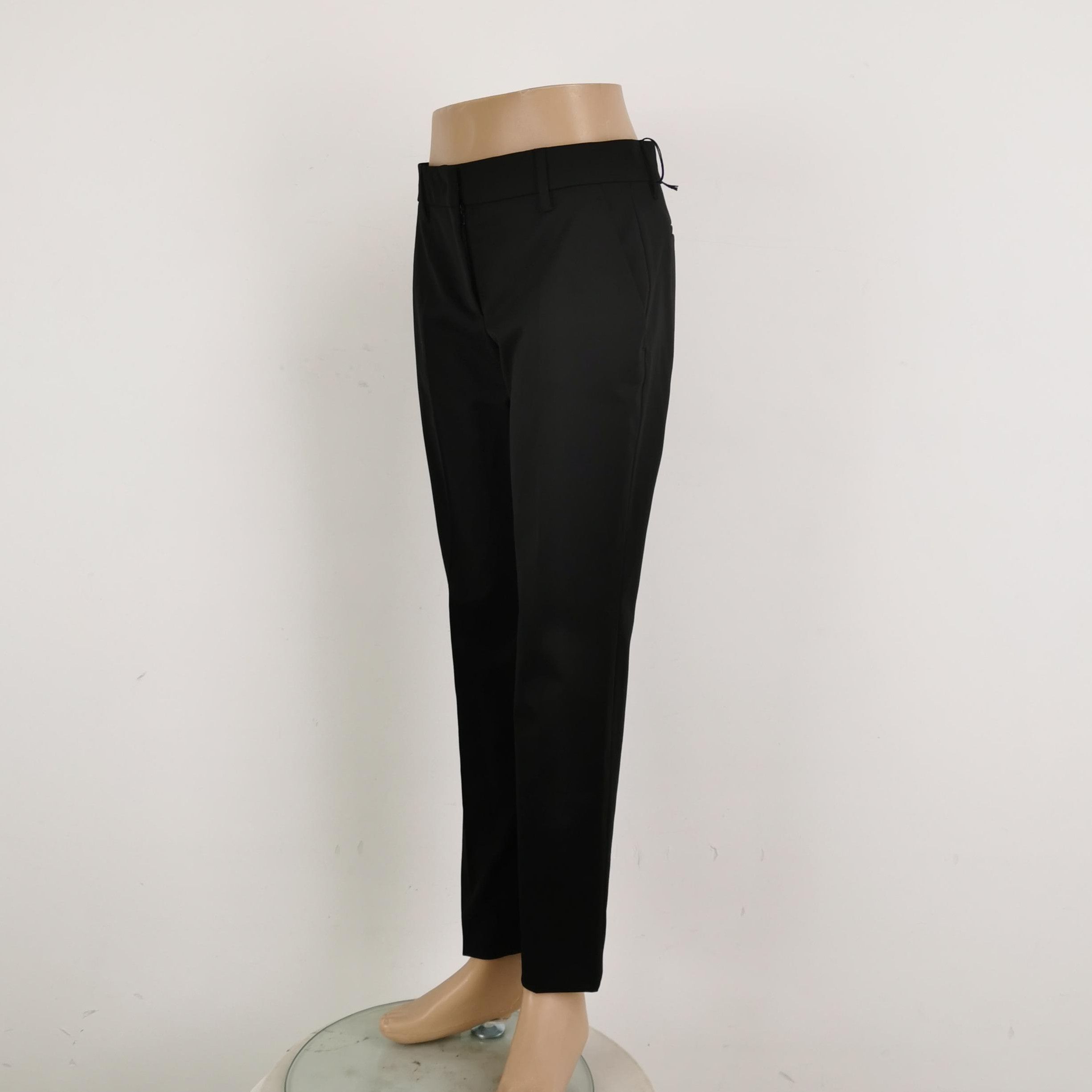 Prada Prada Black Cotton Blend Trousers Size 40 0089 Size 40" / US 18 - 2 Thumbnail