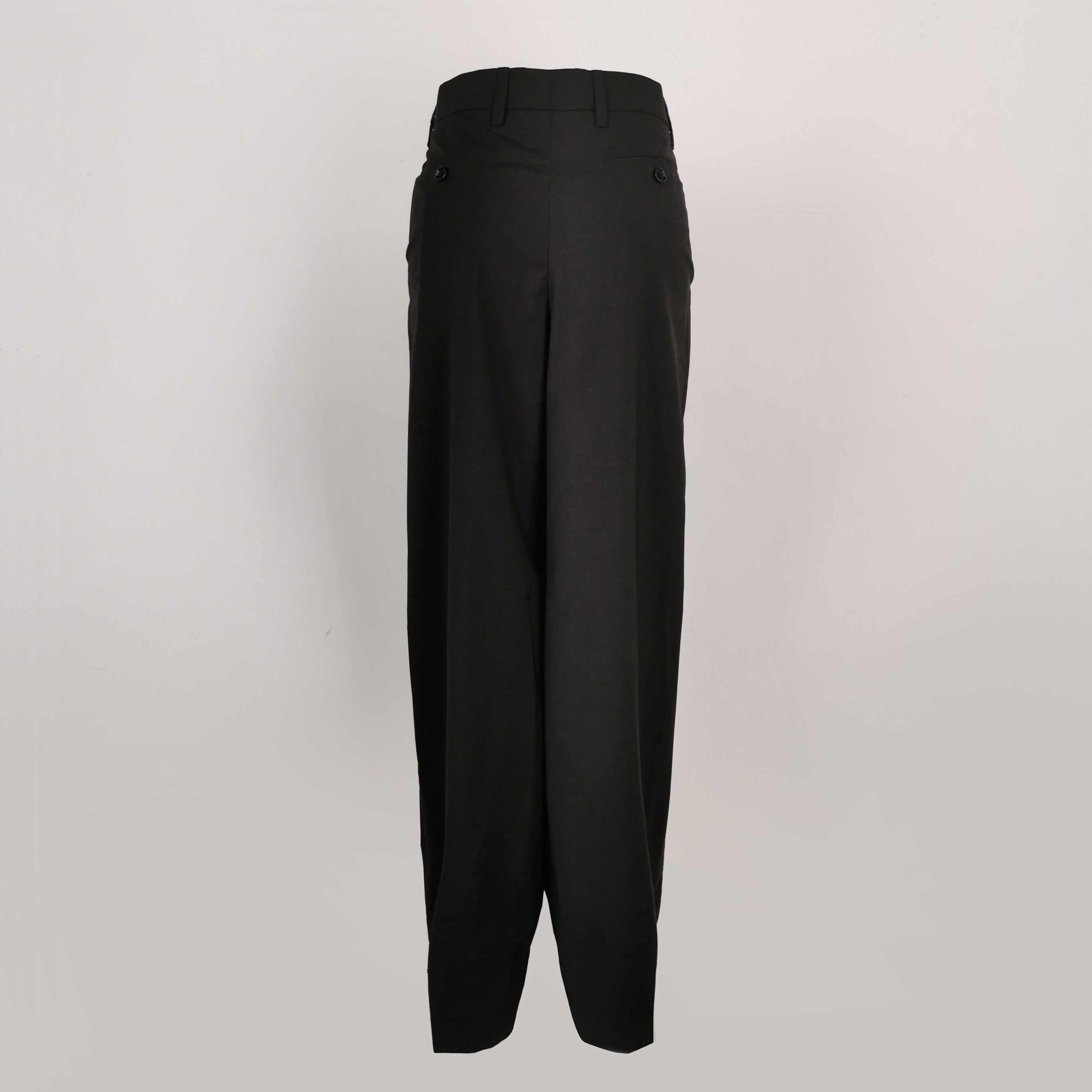 Prada Prada Black Wool Straight-Leg Trousers Size 42 0089 Size 42" / US 20 - 2 Thumbnail
