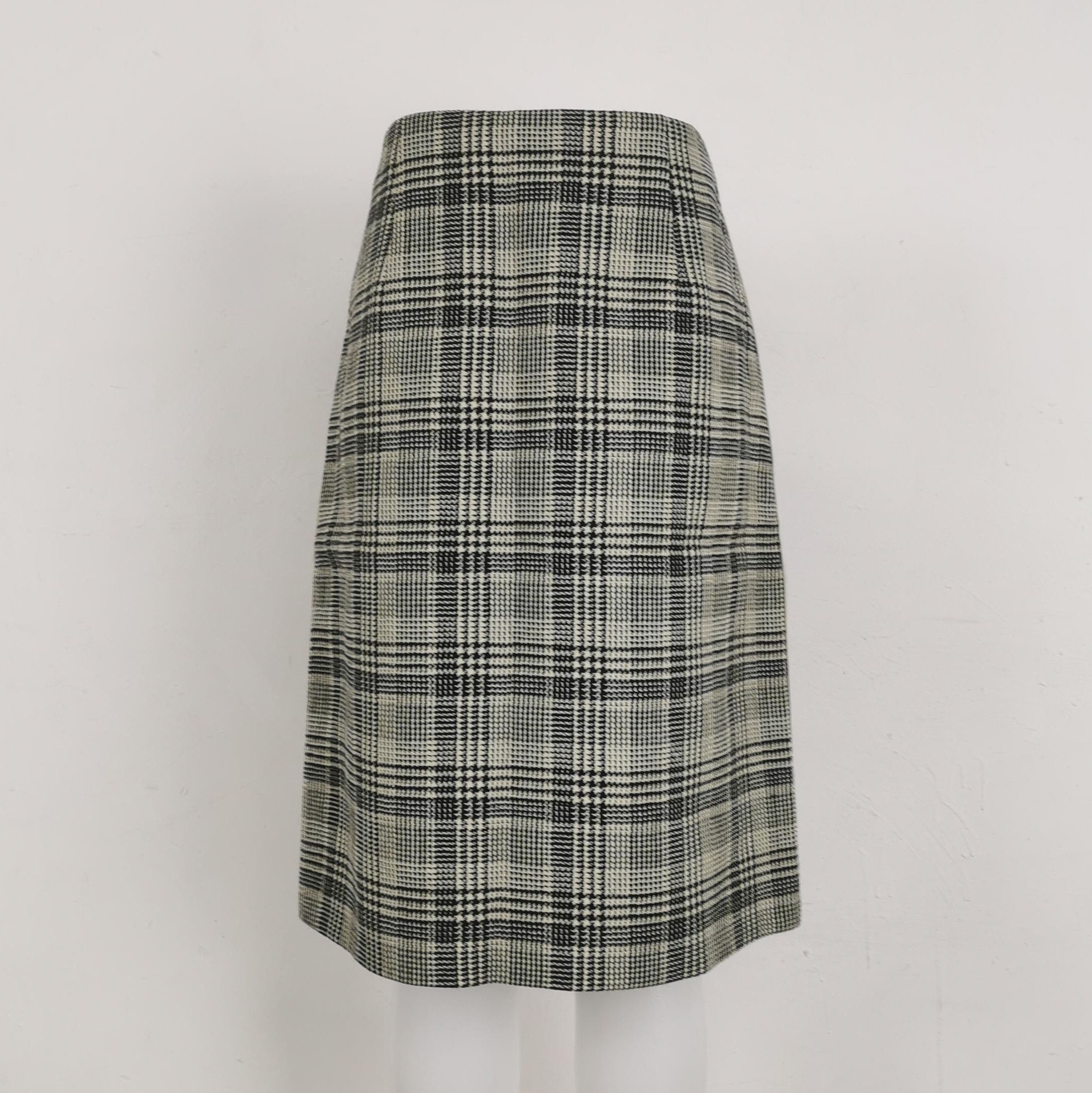 Prada Prada Color-Block Wool Plaid Midi Skirt 0089 Size 42" / US 20 - 2 Thumbnail