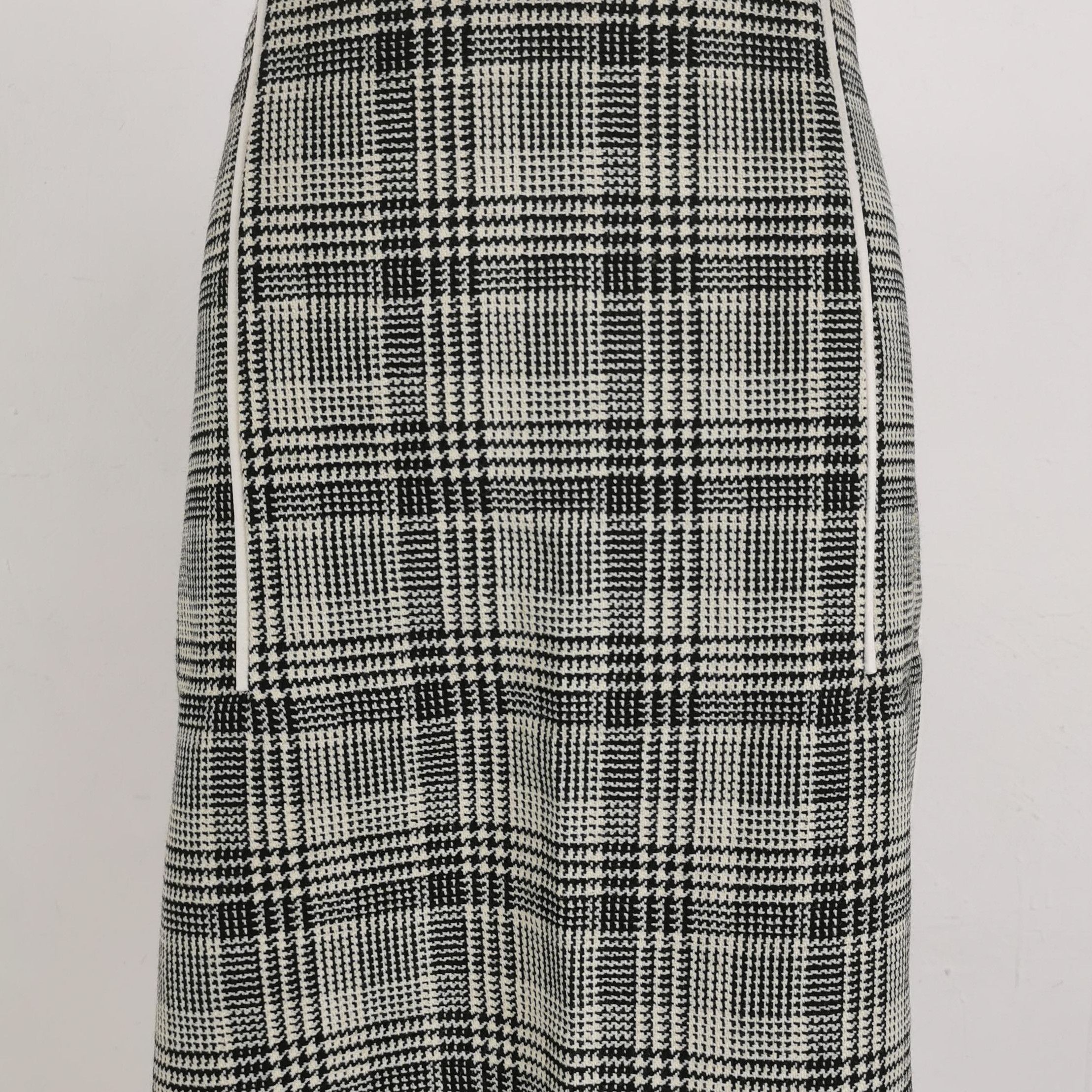 Prada Prada Color-Block Wool Plaid Midi Skirt 0089 Size 42" / US 20 - 3 Thumbnail