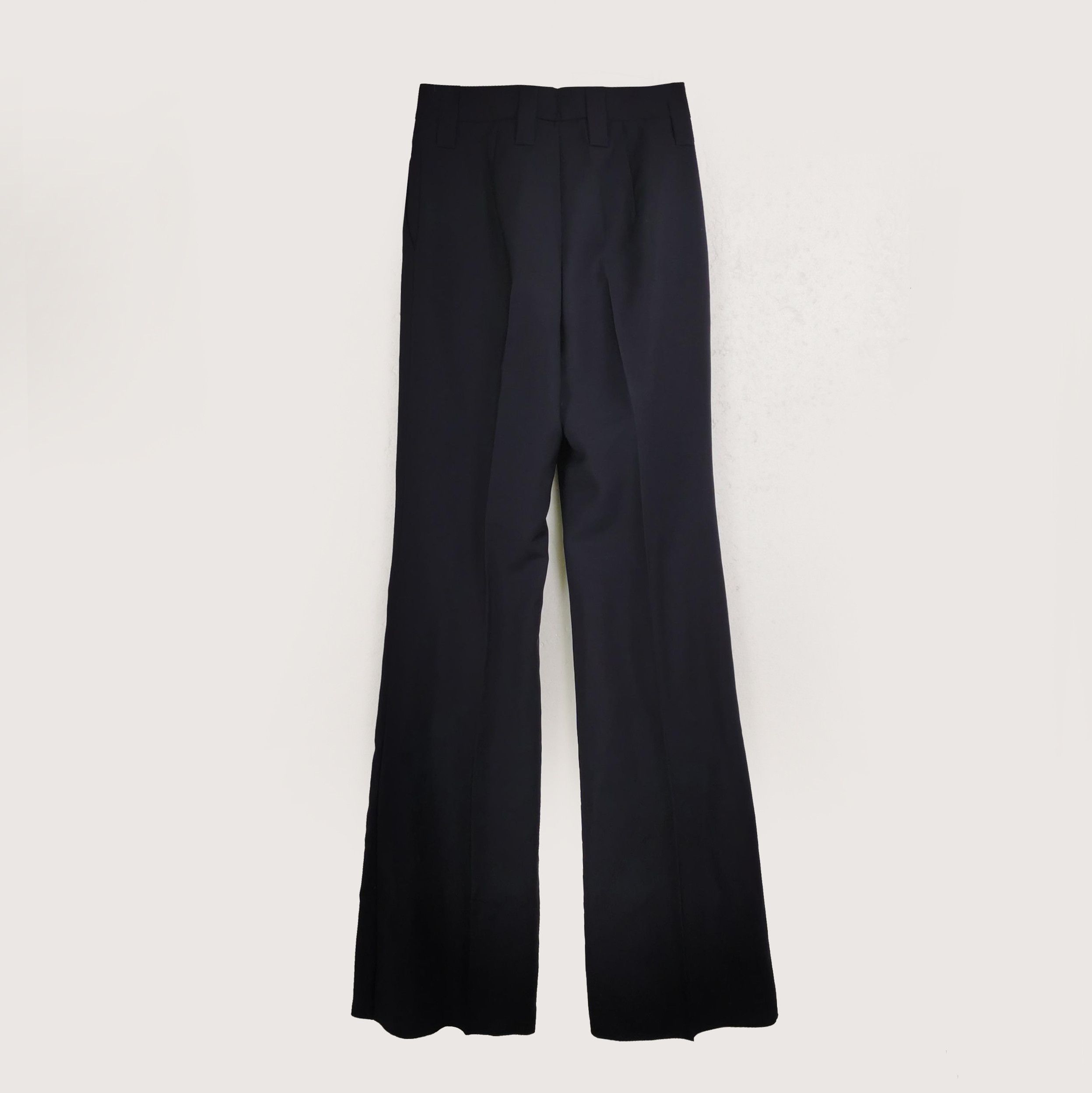 Prada Prada Black Wool Blend Wide-Leg Trousers 0089 Size 42" / US 20 - 2 Thumbnail