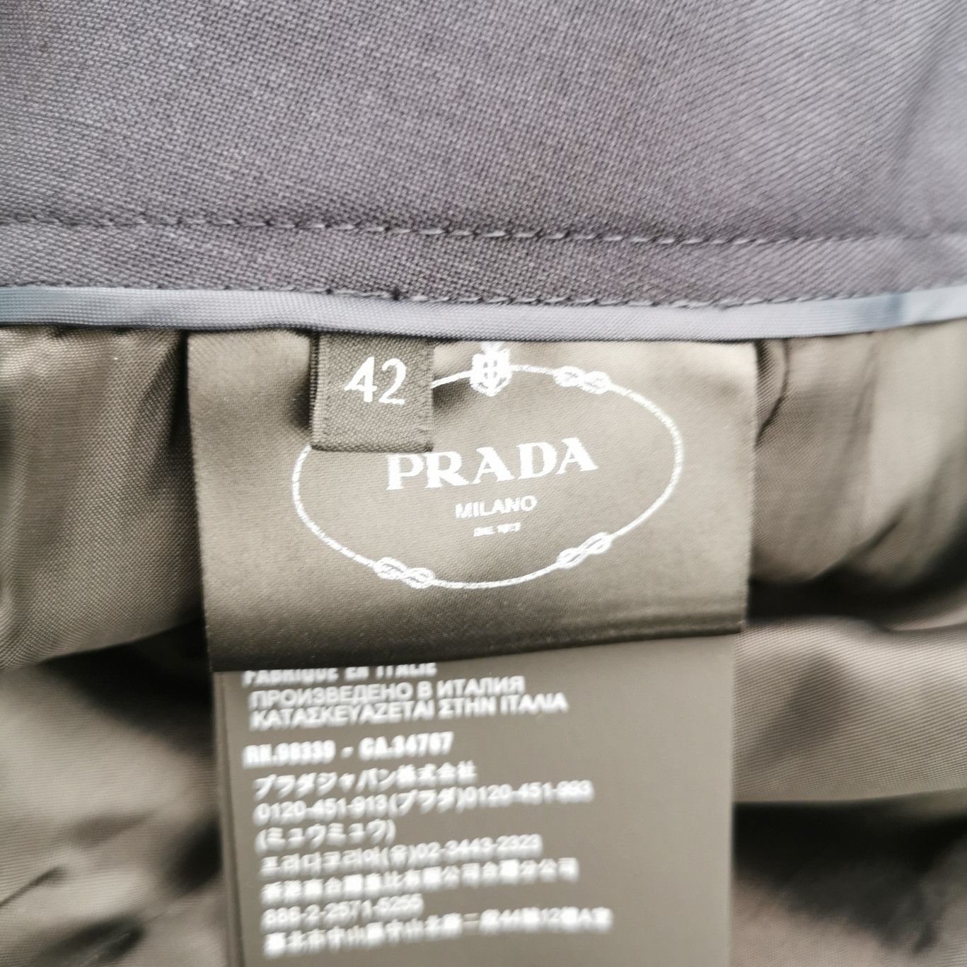 Prada Prada Black Wool Blend Wide-Leg Trousers 0089 Size 42" / US 20 - 6 Thumbnail