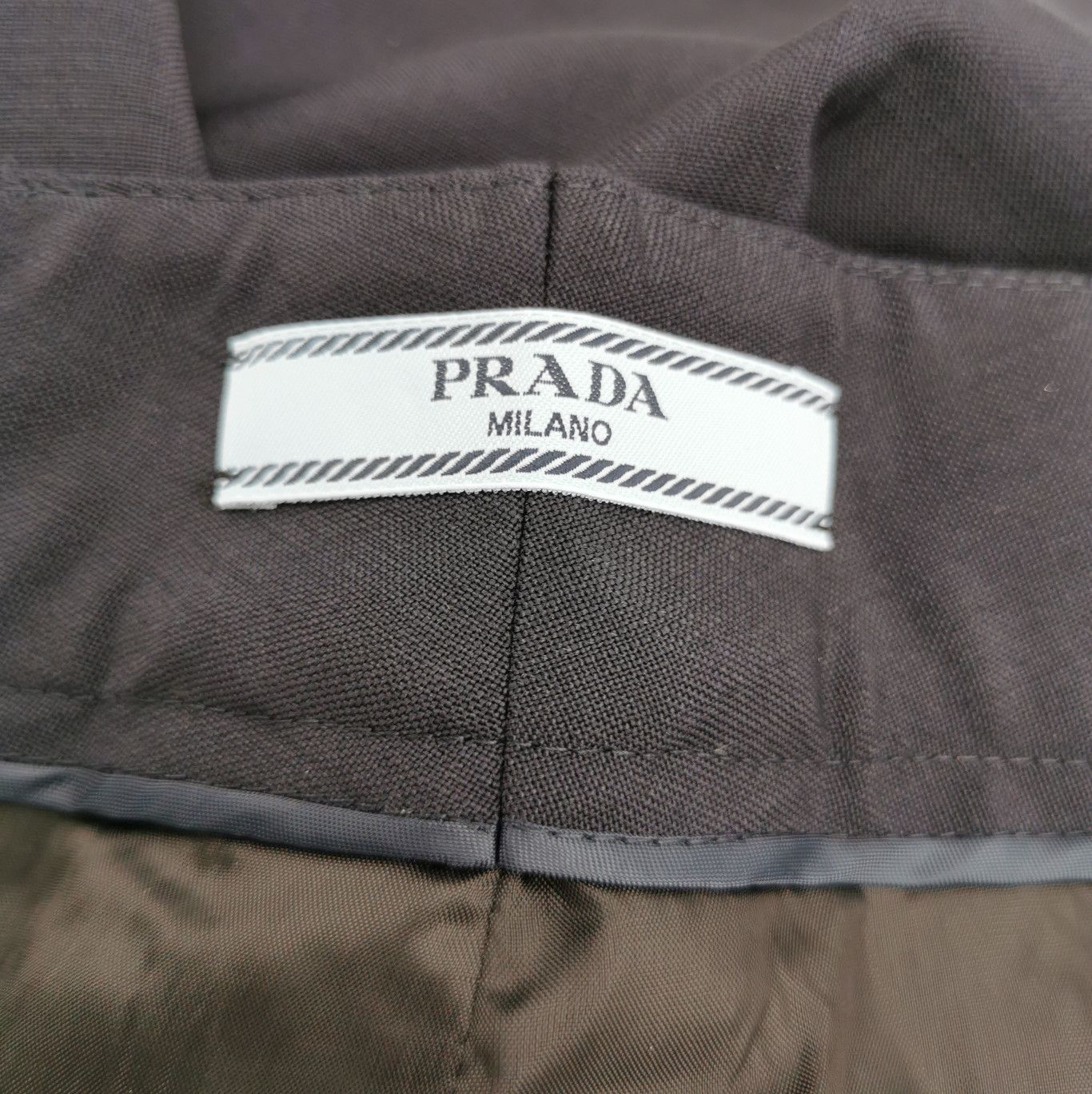 Prada Prada Black Wool Blend Wide-Leg Trousers 0089 Size 42" / US 20 - 5 Thumbnail