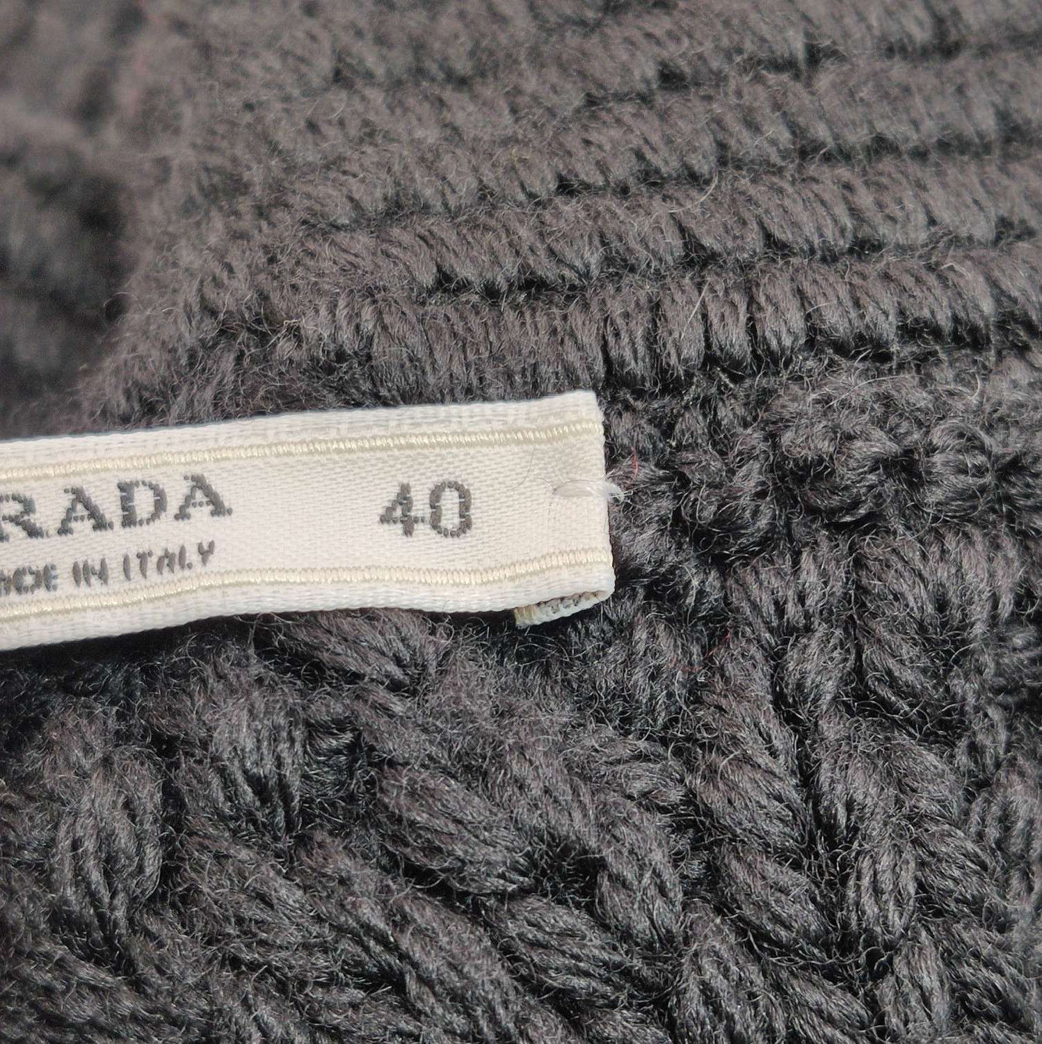 Prada Prada Black Wool Cable Knit Midi Skirt 0089 Size 40" / US 18 - 4 Thumbnail