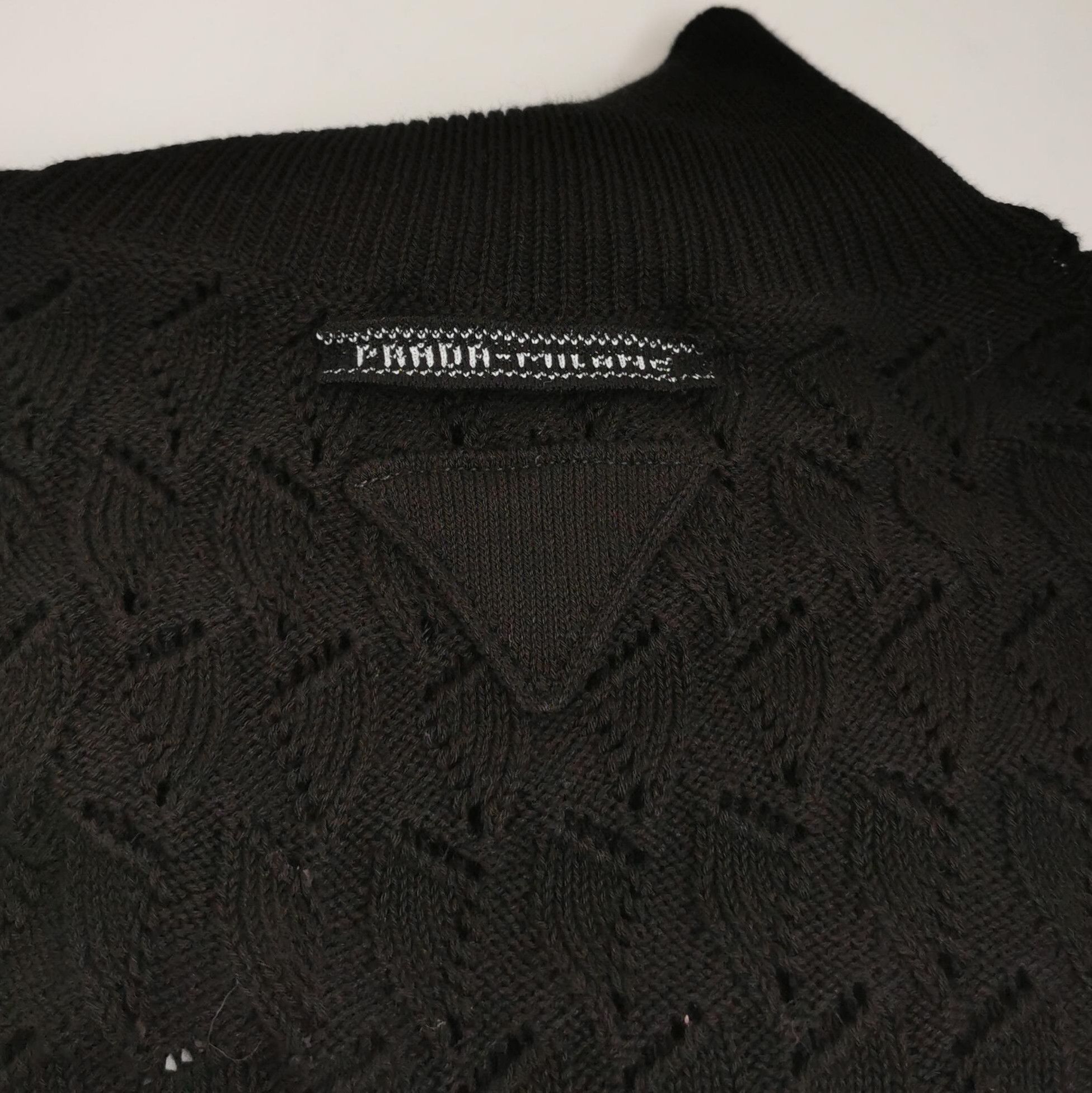Prada Prada Black Cotton Turtleneck Knit Sweater 0089 Size S / US 4 / IT 40 - 3 Thumbnail