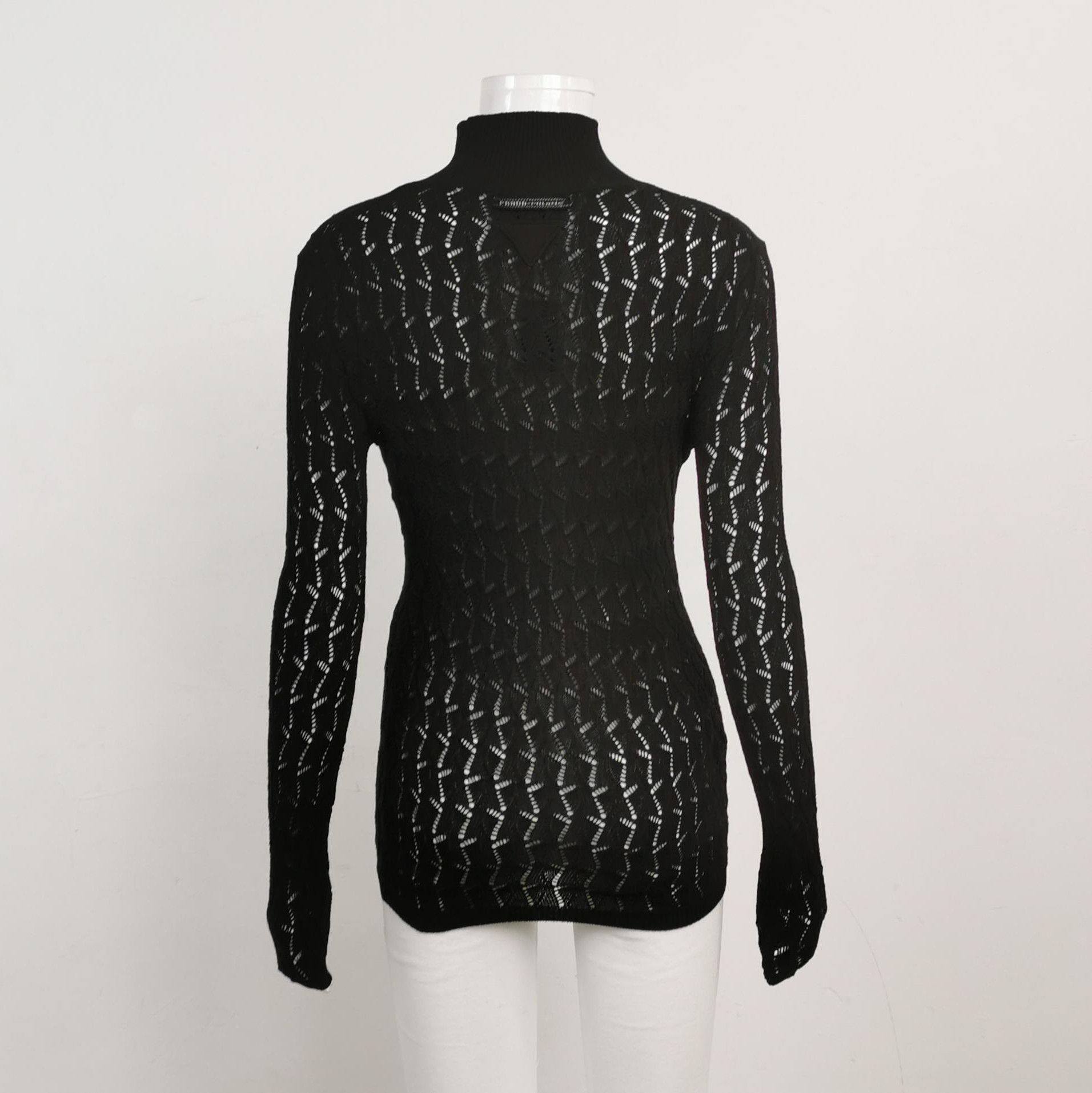 Prada Prada Black Cotton Turtleneck Knit Sweater 0089 Size S / US 4 / IT 40 - 2 Thumbnail