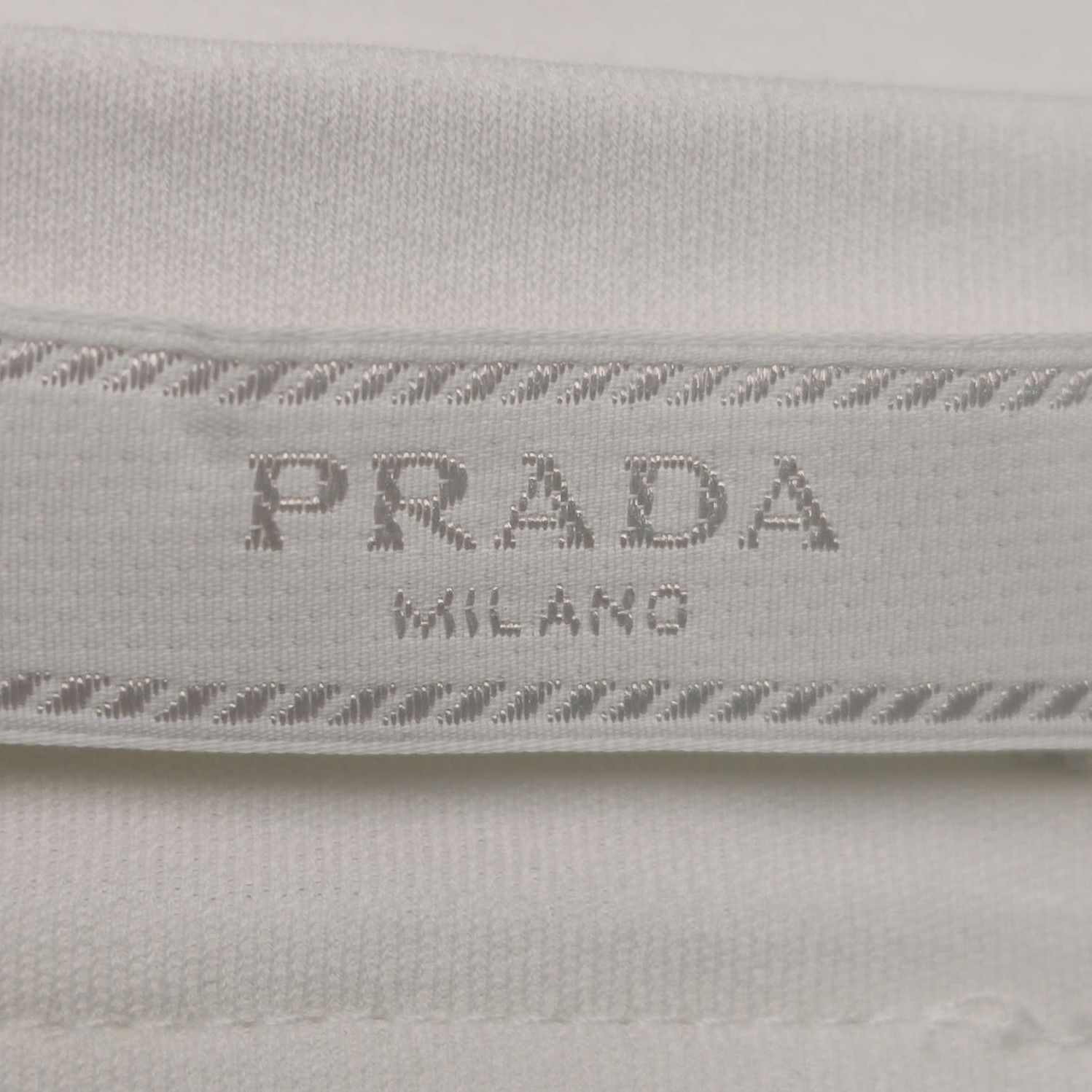Prada Prada Cotton Crew Neck T-Shirt in White 0089 Size S / US 4 / IT 40 - 5 Thumbnail