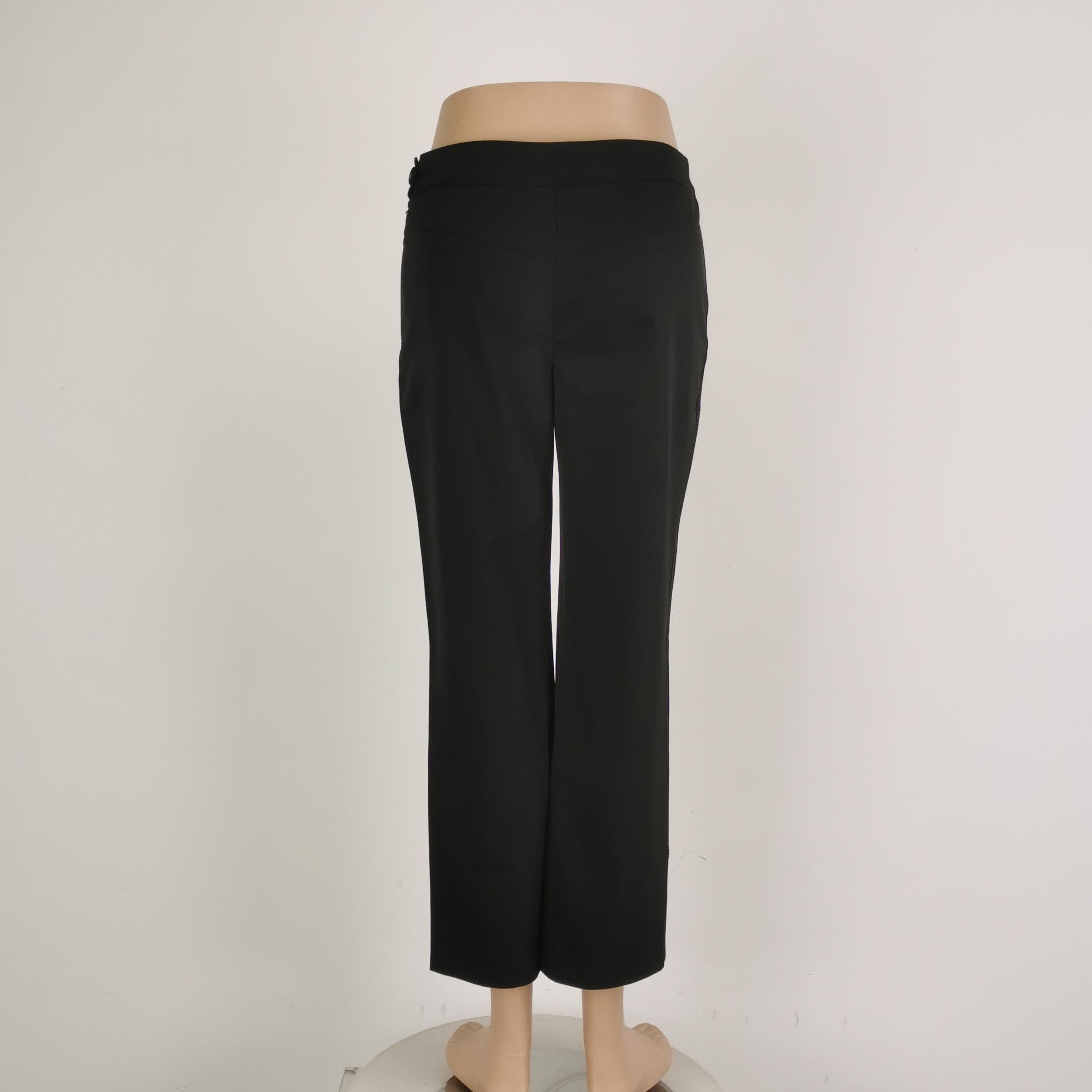 Prada Prada Solid Black Wide Leg Trousers Size 38 0089 Size 38" / US 16 / IT 52 - 3 Thumbnail